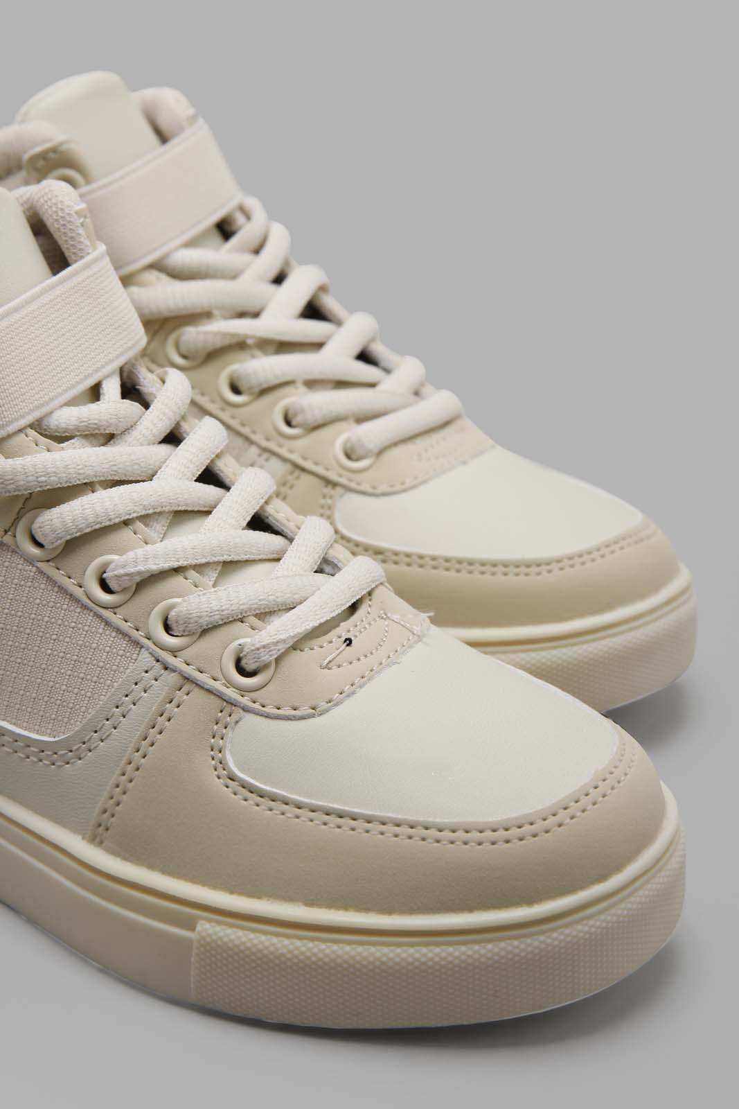 Redtag-Beige-Plain-High-Top-BOY-Trainers,-Category:Trainers,-Colour:Beige,-Deals:New-In,-Filter:Boys-Footwear-(3-to-5-Yrs),-New-In-BOY-FOO,-Non-Sale,-Section:Boys-(0-to-14Yrs),-W22A-Boys-3 to 5 Years