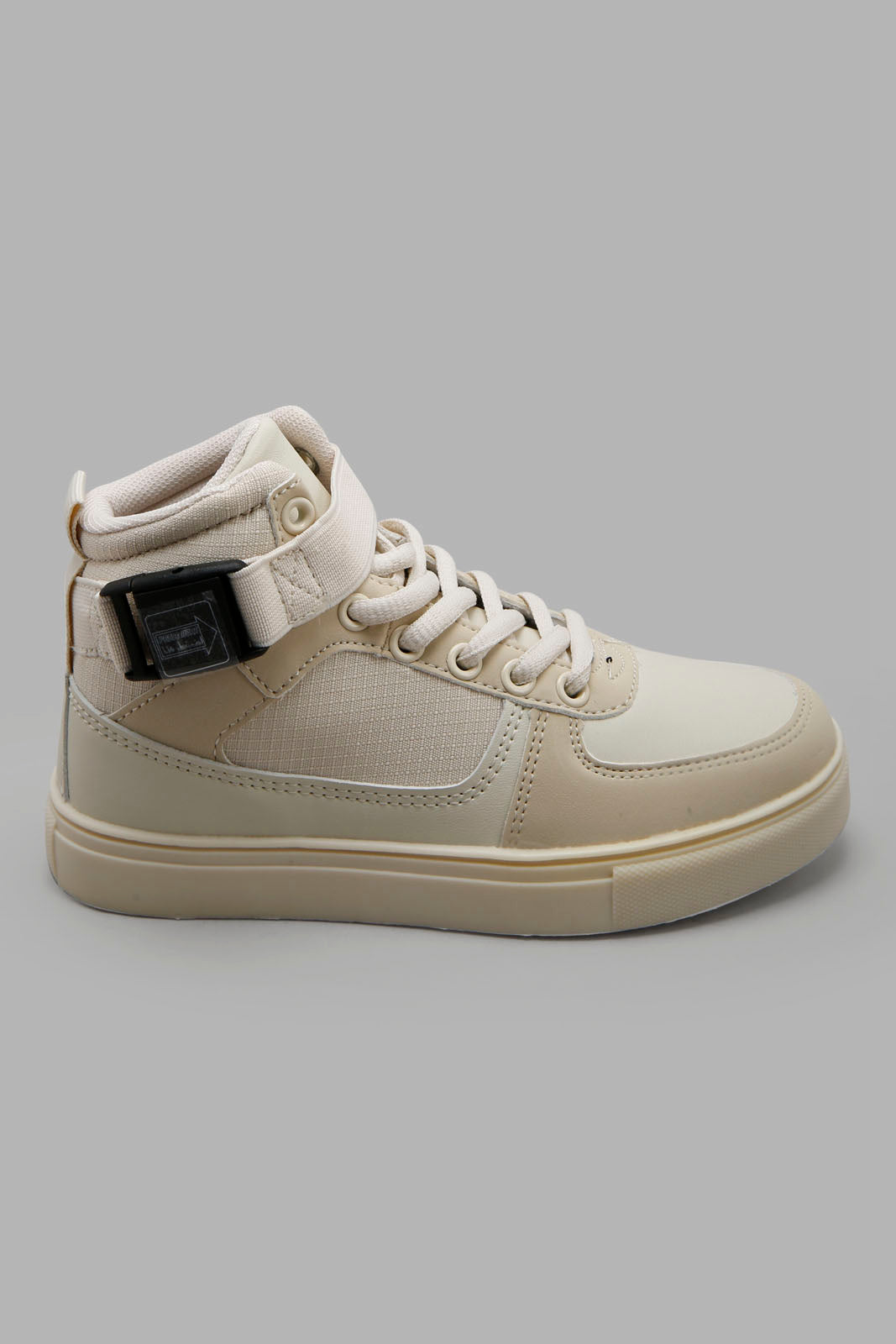 Redtag-Beige-Plain-High-Top-BOY-Trainers,-Category:Trainers,-Colour:Beige,-Deals:New-In,-Filter:Boys-Footwear-(3-to-5-Yrs),-New-In-BOY-FOO,-Non-Sale,-Section:Boys-(0-to-14Yrs),-W22A-Boys-3 to 5 Years
