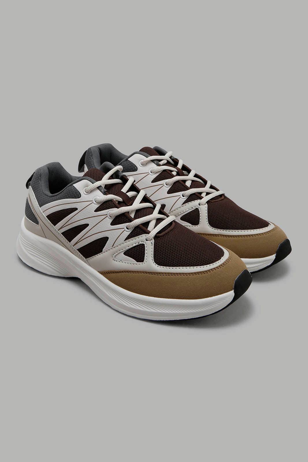 Redtag-Beige-Color-Block-Sneaker-Category:Trainers,-Colour:Beige,-Deals:New-In,-Filter:Men's-Footwear,-Men-Trainers,-New-In-Men-FOO,-Non-Sale,-Section:Men,-W22B-Men's-