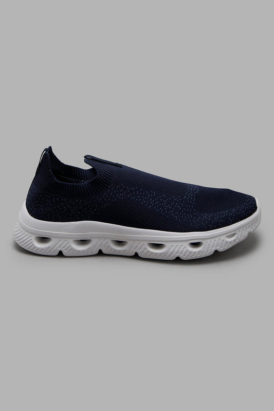 Redtag-Navy-Knit-Slip-On-Category:Trainers,-Colour:Navy,-Deals:New-In,-Filter:Men's-Footwear,-Men-Trainers,-New-In-Men-FOO,-Non-Sale,-Section:Men,-W22A-Men's-