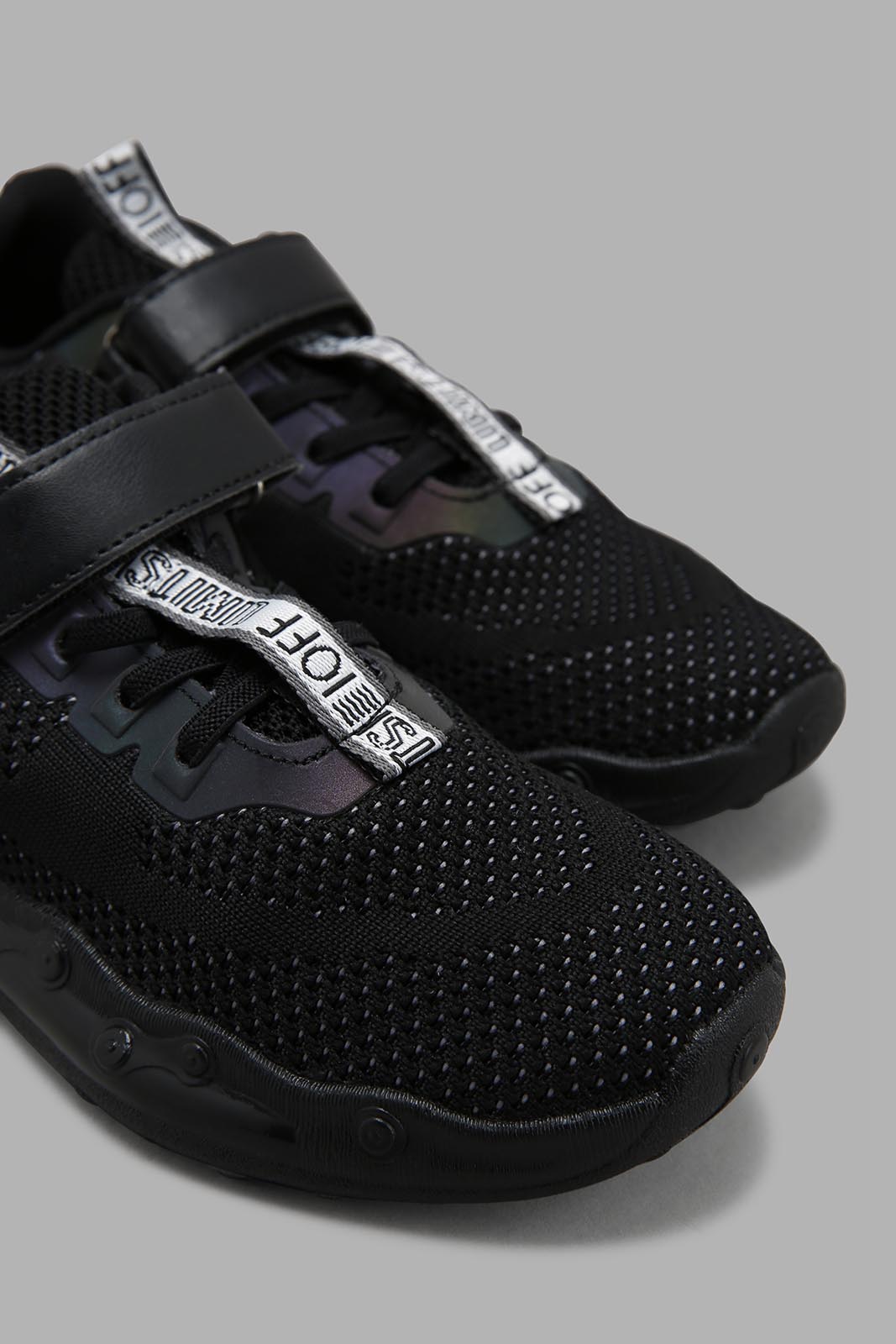 Redtag-Black-Knit-Translucent-Sneaker-BSR-Trainers,-Category:Trainers,-Colour:Black,-Deals:New-In,-Filter:Boys-Footwear-(5-to-14-Yrs),-New-In-BSR-FOO,-Non-Sale,-Section:Boys-(0-to-14Yrs),-W22B-Senior-Boys-5 to 14 Years