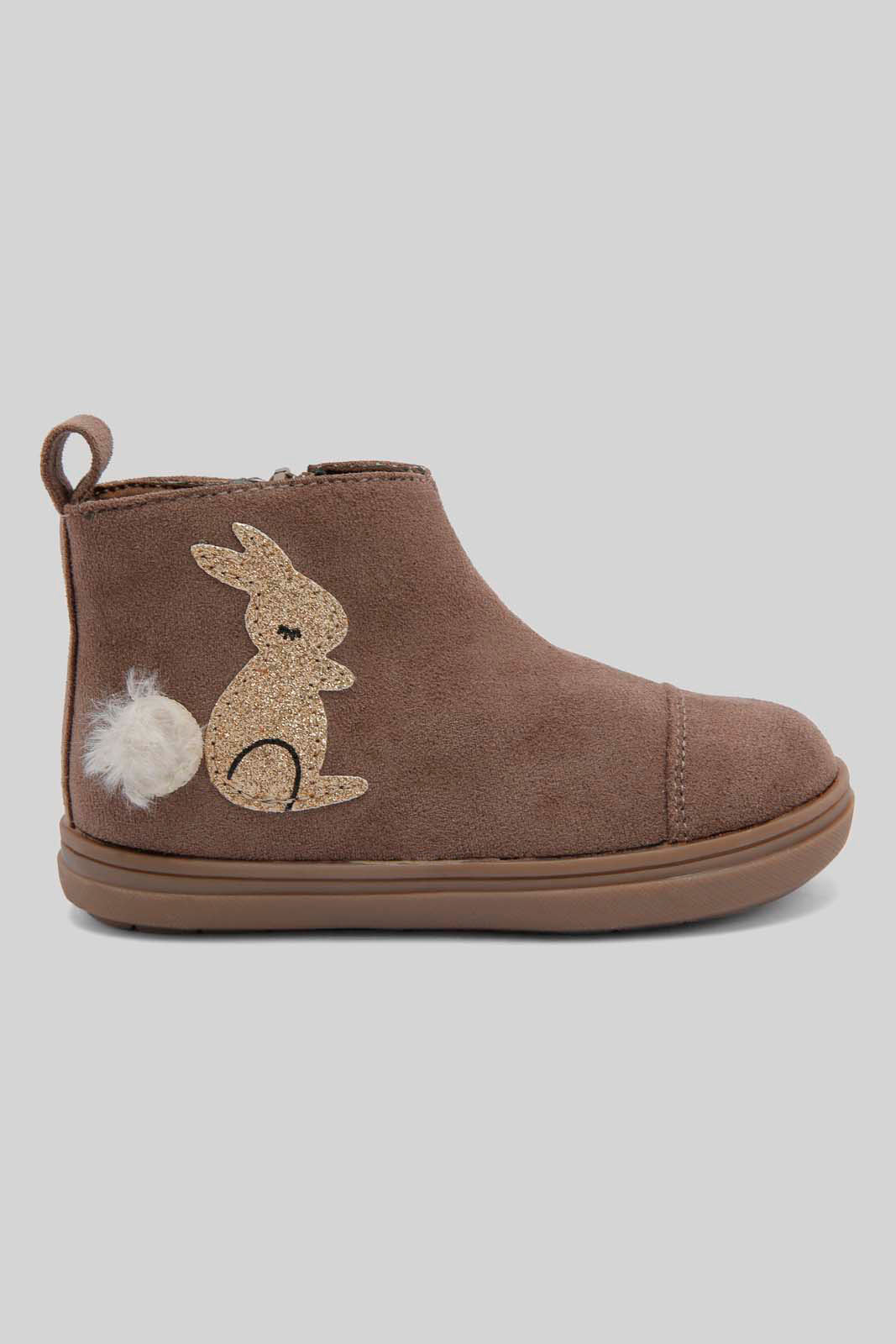 Redtag-Brown-Bunny-Ankle-Boot-Category:Boots,-Colour:Brown,-Deals:New-In,-Dept:Girls,-Filter:Girls-Footwear-(1-to-3-Yrs),-ING-Boots,-New-In-ING-FOO,-Non-Sale,-Section:Girls-(0-to-14Yrs),-W22B-Infant-Girls-1 to 3 Years