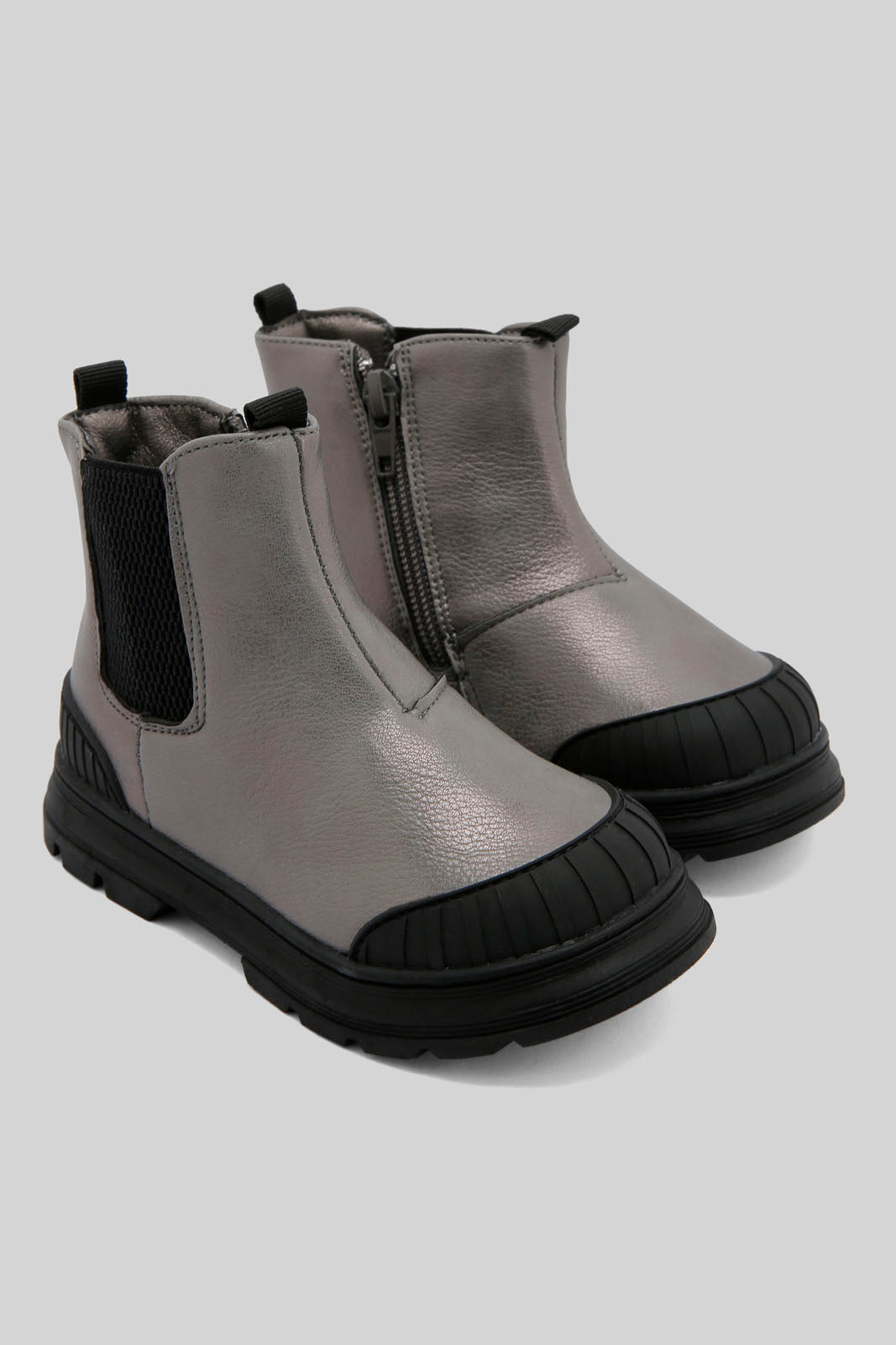 Redtag-Silver-Ankle-Boot-Category:Boots,-Colour:Silver,-Deals:New-In,-Dept:Girls,-Filter:Girls-Footwear-(1-to-3-Yrs),-ING-Boots,-New-In-ING-FOO,-Non-Sale,-Section:Girls-(0-to-14Yrs),-W22B-Infant-Girls-1 to 3 Years