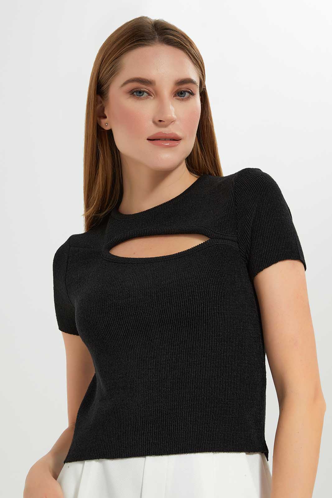 Redtag-Assorted-Short-Sleeve-Cut-Out-Chest-Detail-Category:Tops,-Colour:Assorted,-Deals:New-In,-Filter:Women's-Clothing,-LEC,-LEC-Tops,-New-In-LEC-APL,-Non-Sale,-Section:Women,-W22A-Women's-