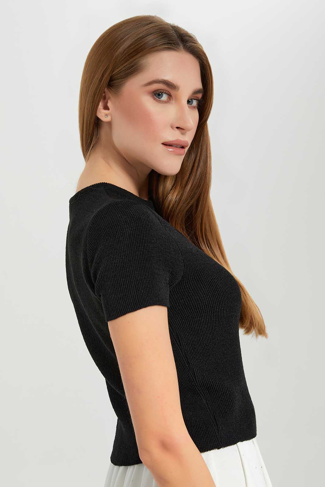 Redtag-Assorted-Short-Sleeve-Cut-Out-Chest-Detail-Category:Tops,-Colour:Assorted,-Deals:New-In,-Filter:Women's-Clothing,-LEC,-LEC-Tops,-New-In-LEC-APL,-Non-Sale,-Section:Women,-W22A-Women's-