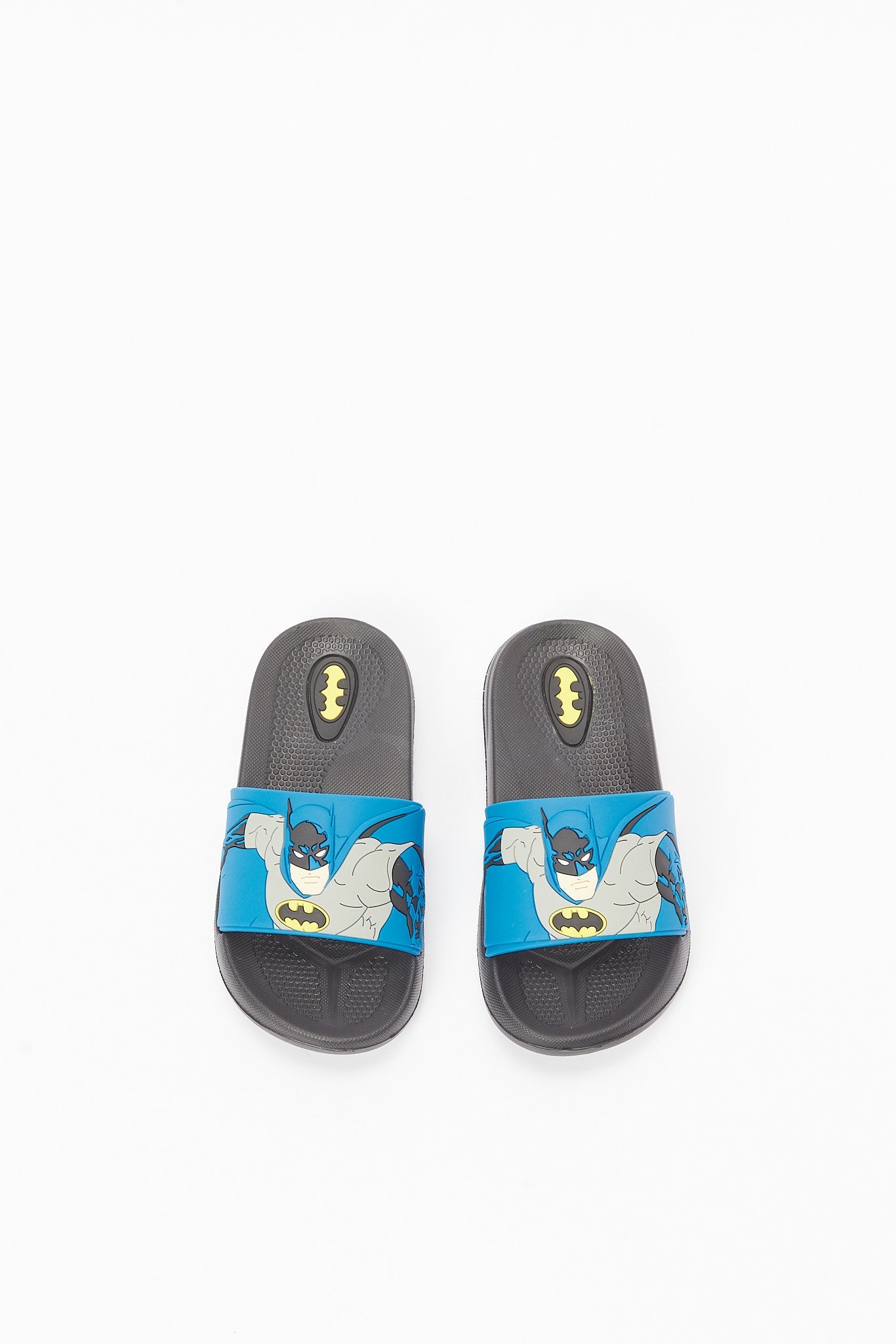 Redtag-Black-Batman-Character-Slide-BOY-Flip-Flops,-Category:Flip-Flops,-CHR,-Colour:Black,-Deals:2-FOR-69,-Deals:New-In,-Dept:Boys,-Filter:Boys-Footwear-(3-to-5-Yrs),-New-In-BOY-FOO,-Non-Sale,-Section:Boys-(0-to-14Yrs),-W22B-Boys-3 to 5 Years