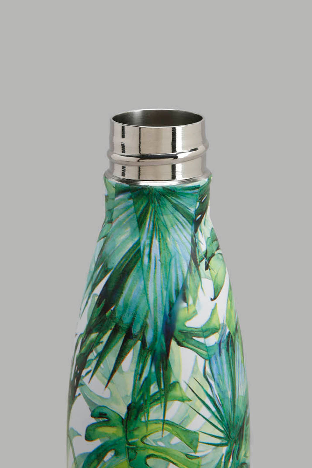 Redtag-Green-Leaf-Print-Water-Bottle-Category:Bottles,-Colour:Green,-Deals:New-In,-Filter:Home-Dining,-HMW-DIN-Drinkware,-New-In-HMW-DIN,-Non-Sale,-Section:Homewares,-W22A-Home-Dining-