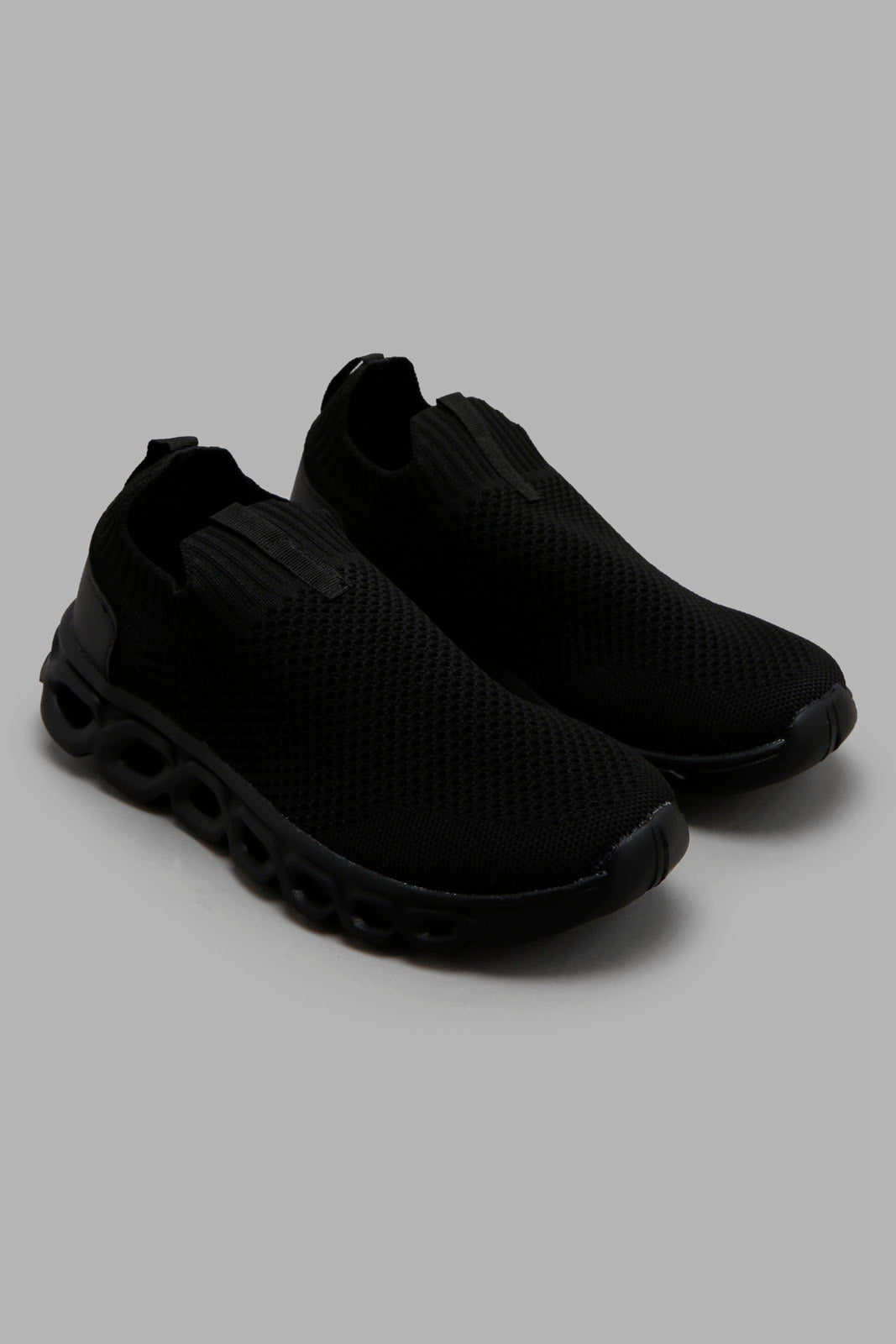 Redtag-Black-Knit-Slip-On-BSR-Trainers,-Category:Trainers,-Colour:Black,-Deals:New-In,-Filter:Boys-Footwear-(5-to-14-Yrs),-New-In-BSR-FOO,-Non-Sale,-Section:Boys-(0-to-14Yrs),-W22B-Senior-Boys-5 to 14 Years