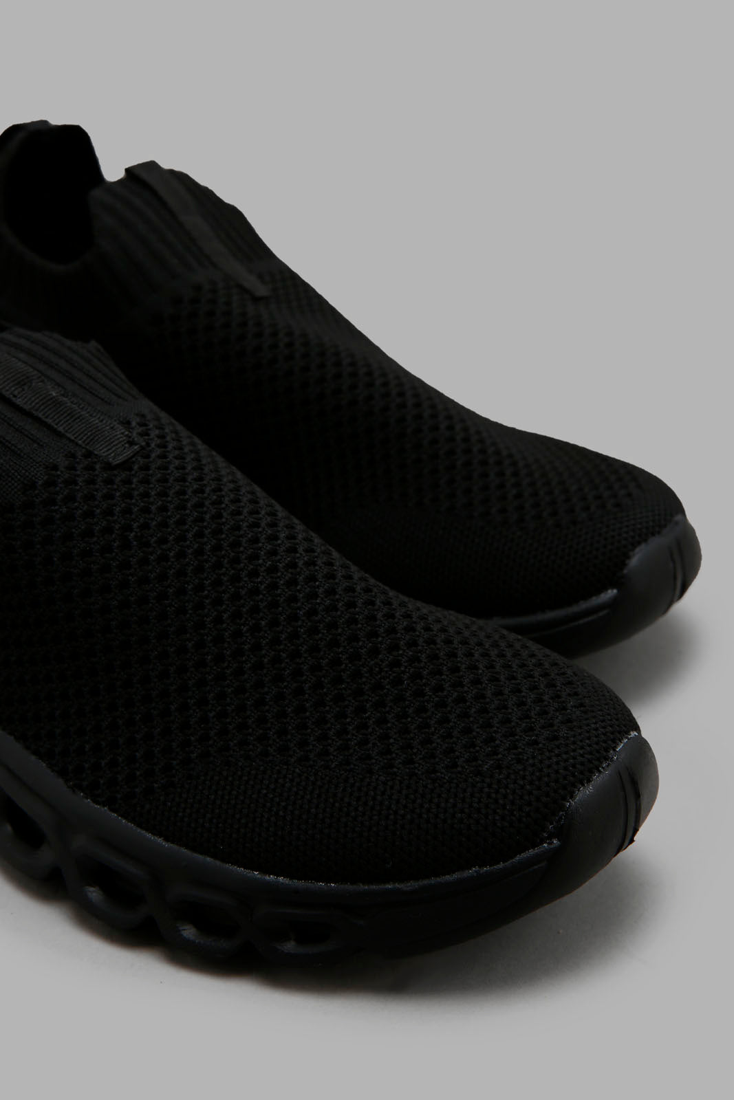 Redtag-Black-Knit-Slip-On-BSR-Trainers,-Category:Trainers,-Colour:Black,-Deals:New-In,-Filter:Boys-Footwear-(5-to-14-Yrs),-New-In-BSR-FOO,-Non-Sale,-Section:Boys-(0-to-14Yrs),-W22B-Senior-Boys-5 to 14 Years