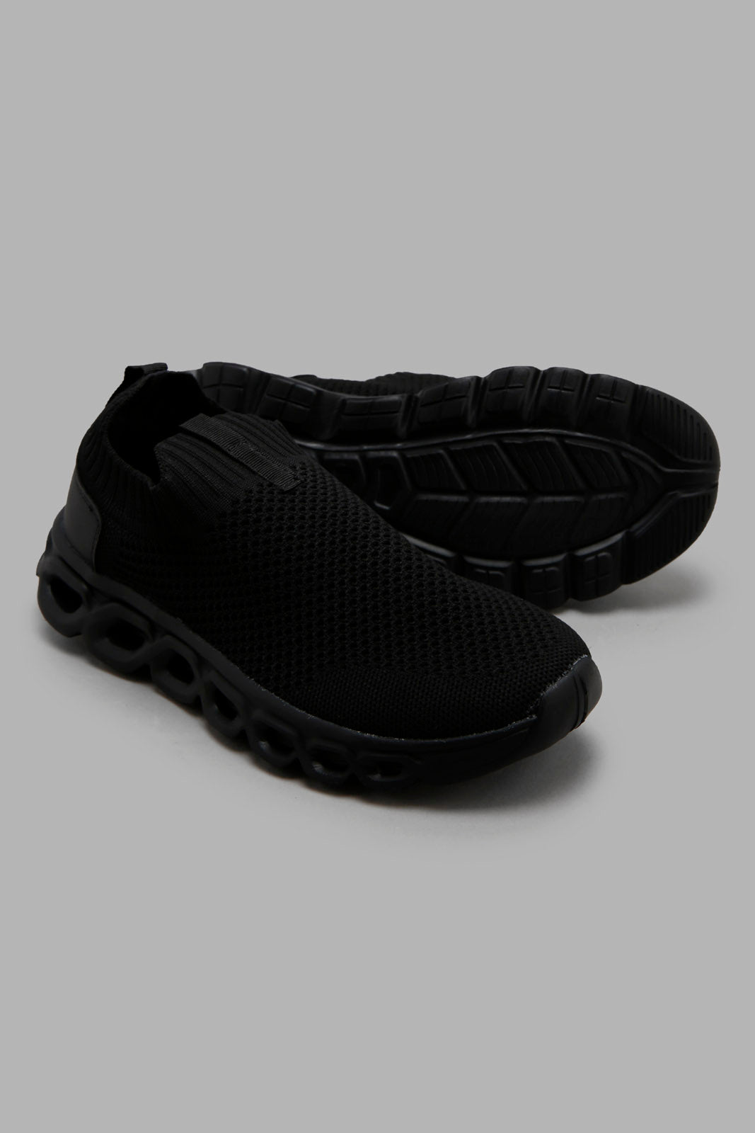 Redtag-Black-Knit-Slip-On-BSR-Trainers,-Category:Trainers,-Colour:Black,-Deals:New-In,-Filter:Boys-Footwear-(5-to-14-Yrs),-New-In-BSR-FOO,-Non-Sale,-Section:Boys-(0-to-14Yrs),-W22B-Senior-Boys-5 to 14 Years