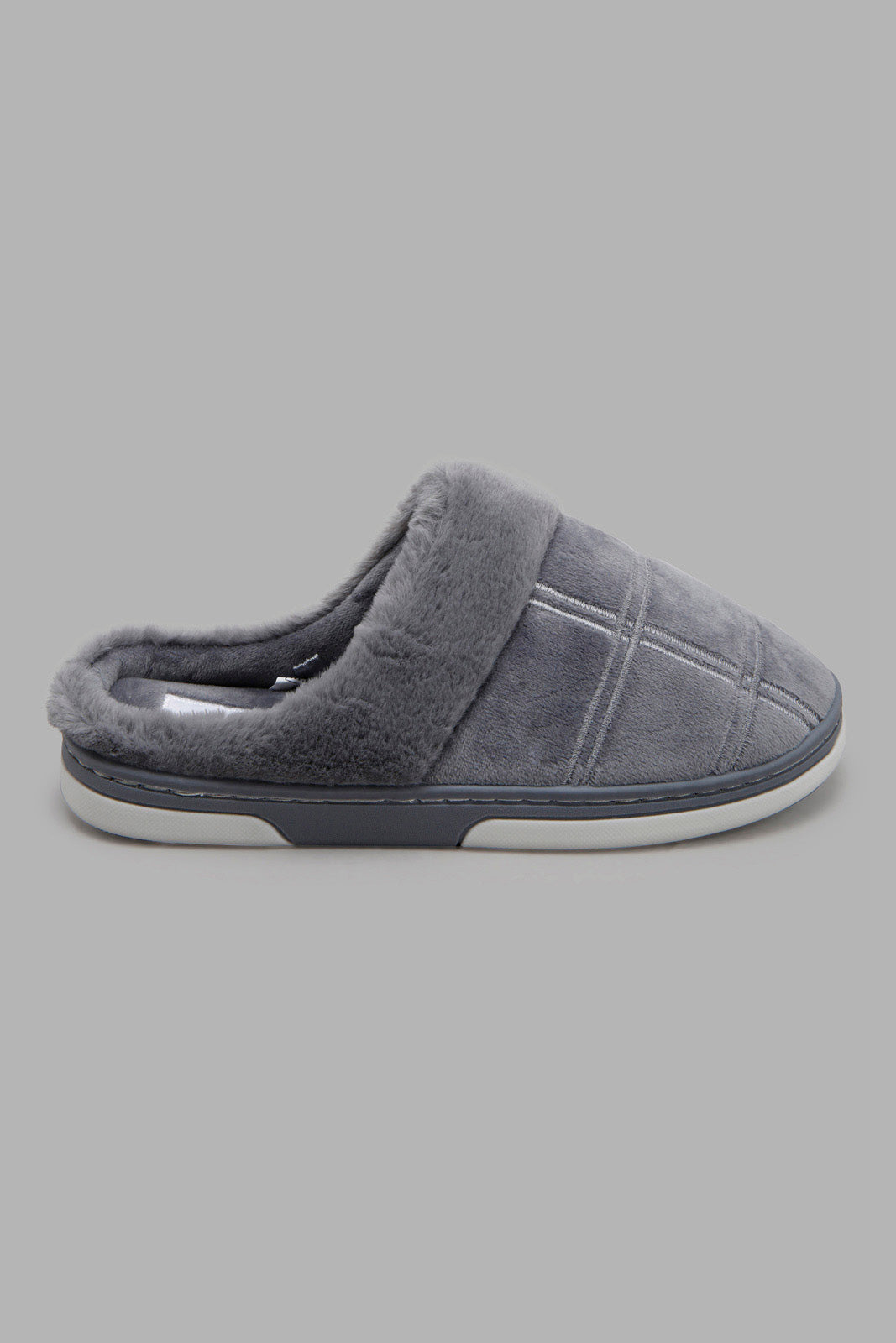 Redtag-Mid-Grey-Slipper-Category:Slippers,-Colour:Grey,-Deals:New-In,-Filter:Men's-Footwear,-Men-Slippers,-New-In-Men-FOO,-Non-Sale,-Section:Men,-W22A-Men's-
