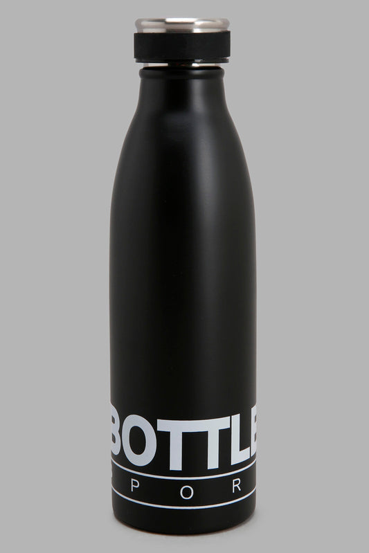 Redtag-Black-Drink-Bottle-Category:Bottles,-Colour:Black,-Deals:New-In,-Filter:Home-Dining,-HMW-DIN-Drinkware,-New-In-HMW-DIN,-Non-Sale,-Section:Homewares,-W22B-Home-Dining-
