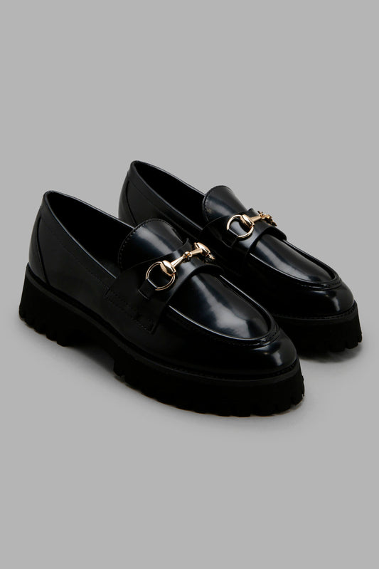 Redtag-Black-Platform-Loafer-With-Trim-Category:Shoes,-Colour:Black,-Deals:New-In,-Filter:Women's-Footwear,-New-In-Women-FOO,-Non-Sale,-Section:Women,-W22B,-Women-Shoes-Women's-