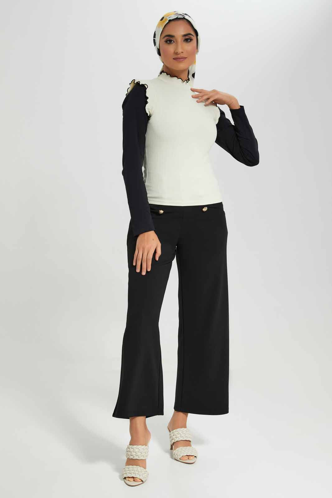 Redtag-Cream-Hi-Neck-Contrast-Ruffled-Tipping-Ribbed-Top-Bundle,-Category:Tops,-Colour:Cream,-Deals:3-For-90,-Deals:New-In,-Filter:Women's-Clothing,-LMC,-New-In-Women-APL,-Section:Women,-W22A,-Women-Tops--