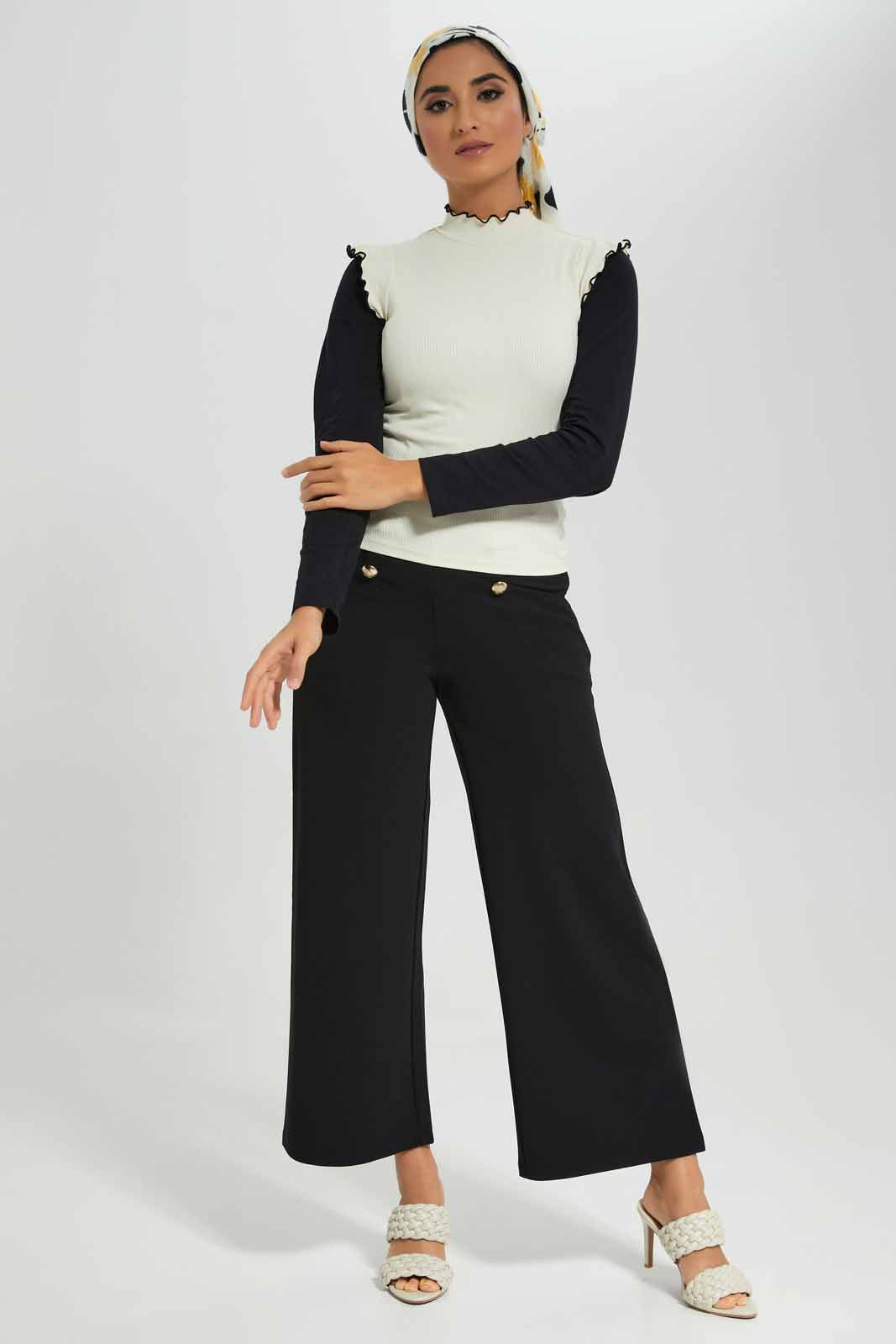 Redtag-Cream-Hi-Neck-Contrast-Ruffled-Tipping-Ribbed-Top-Bundle,-Category:Tops,-Colour:Cream,-Deals:3-For-90,-Deals:New-In,-Filter:Women's-Clothing,-LMC,-New-In-Women-APL,-Section:Women,-W22A,-Women-Tops--