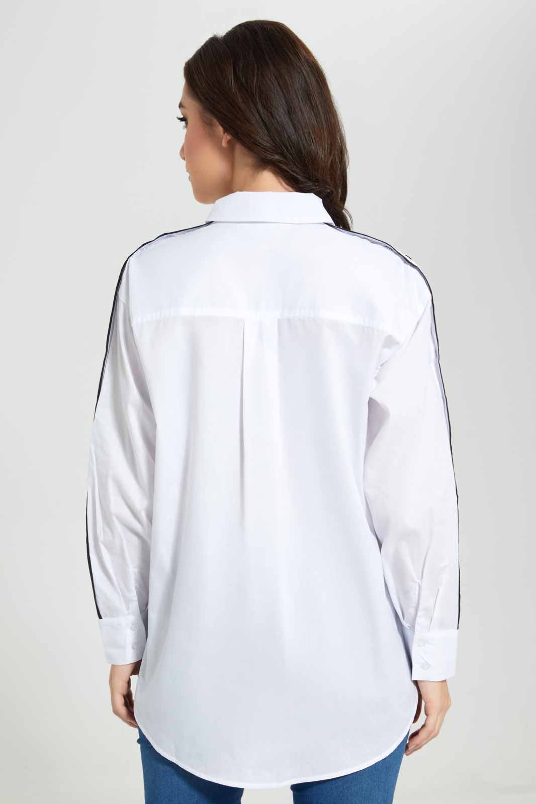 Redtag-White-Poplin-Shirt-Category:Blouses,-Colour:White,-Deals:New-In,-FF,-Filter:Women's-Clothing,-New-In-Women-APL,-Non-Sale,-Section:Women,-W22O,-Women-Blouses-Women's-