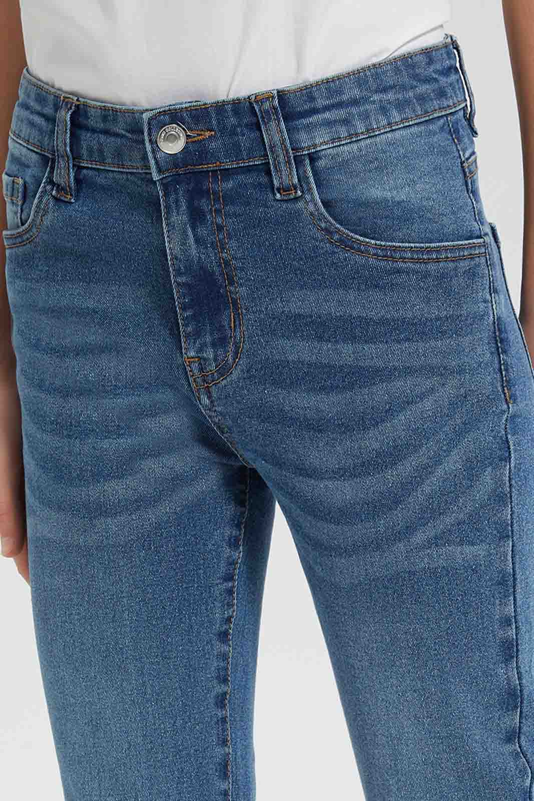 Redtag-Dk-Wash-Flared-Skinny-Jean-Category:Jeans,-Colour:Dark-Wash,-Deals:New-In,-Filter:Senior-Girls-(9-to-14-Yrs),-GSR-Jeans,-New-In-GSR-APL,-Non-Sale,-Section:Girls-(0-to-14Yrs),-W22O-Senior-Girls-9 to 14 Years