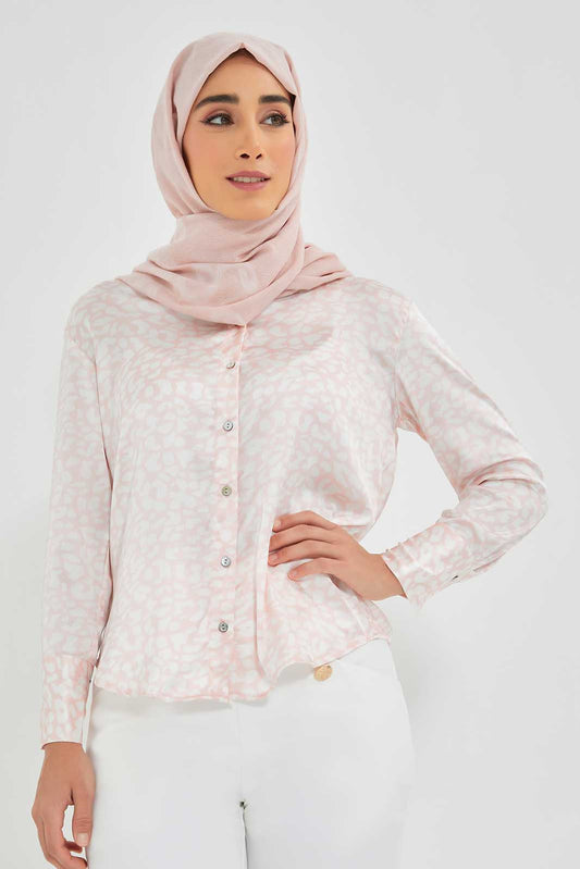 Redtag-Assorted-Pink-Animal-Printed-Satin-Shirt-Category:Blouses,-Colour:Assorted,-Deals:New-In,-Filter:Women's-Clothing,-LMC,-New-In-Women-APL,-Non-Sale,-Section:Women,-W22O,-Women-Blouses--