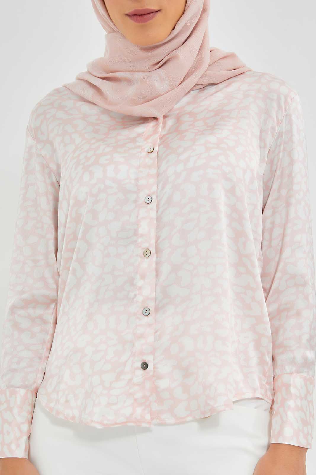 Redtag-Assorted-Pink-Animal-Printed-Satin-Shirt-Category:Blouses,-Colour:Assorted,-Deals:New-In,-Filter:Women's-Clothing,-LMC,-New-In-Women-APL,-Non-Sale,-Section:Women,-W22O,-Women-Blouses--