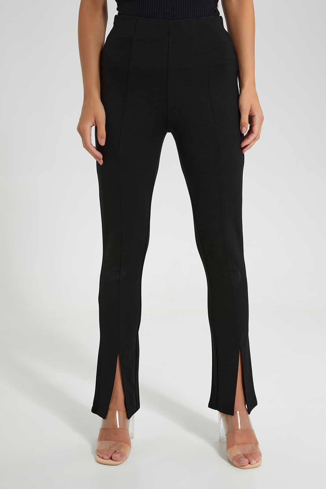 Redtag-Black-Hi-waist-Straight-Fit-Trouser-Category:Trousers,-Colour:Black,-Deals:New-In,-Filter:Women's-Clothing,-LEC,-LEC-Trousers,-New-In-LEC-APL,-Non-Sale,-Section:Women,-W22O-Women's-