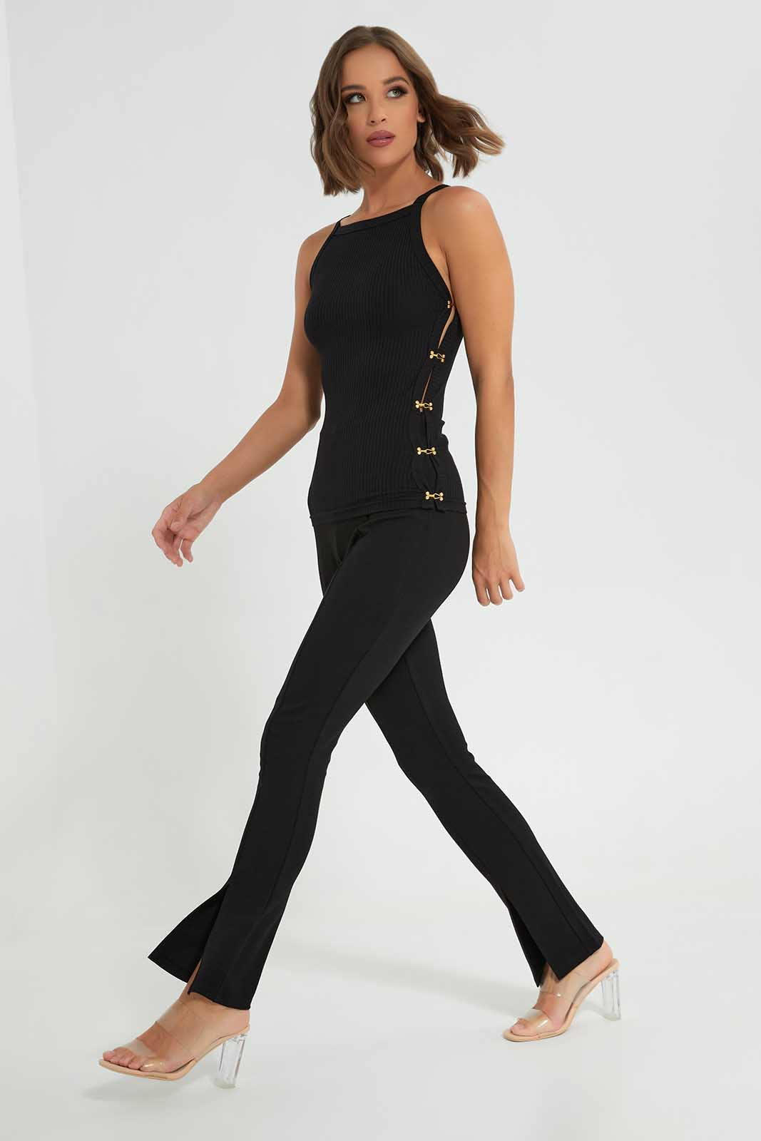 Redtag-Black-Hi-waist-Straight-Fit-Trouser-Category:Trousers,-Colour:Black,-Deals:New-In,-Filter:Women's-Clothing,-LEC,-LEC-Trousers,-New-In-LEC-APL,-Non-Sale,-Section:Women,-W22O-Women's-