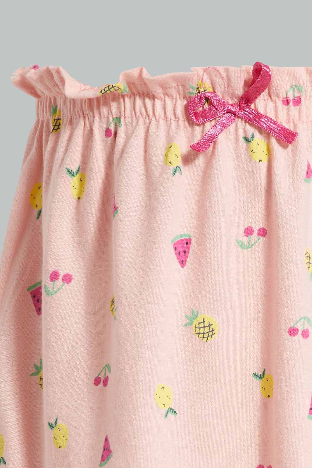 Redtag-Peach-Fruit-AOP-Knit-Skirt-Category:Skirts,-Colour:Orange,-Deals:New-In,-Filter:Infant-Girls-(3-to-24-Mths),-ING-Skirts,-New-In-ING-APL,-Non-Sale,-Section:Girls-(0-to-14Yrs),-W22O-Infant-Girls-3 to 24 Months