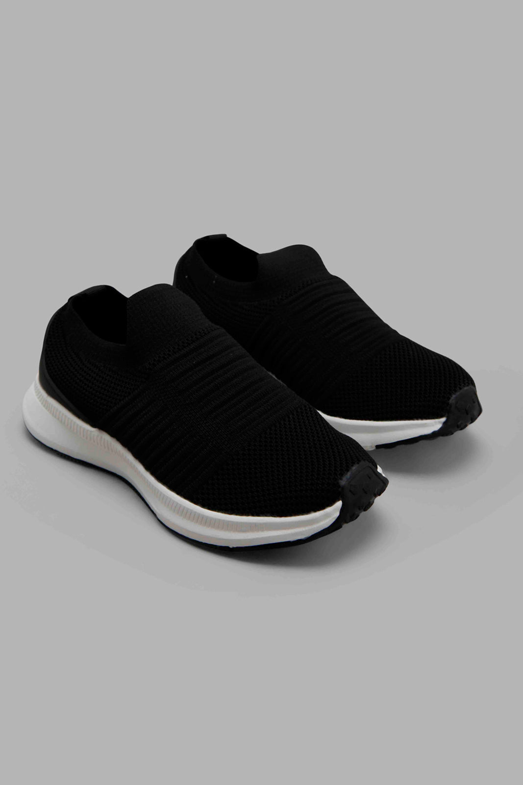 Redtag-Black-Knit-Slip-On-BOY-Trainers,-Category:Trainers,-Colour:Black,-Deals:New-In,-Filter:Boys-Footwear-(3-to-5-Yrs),-New-In-BOY-FOO,-Non-Sale,-Section:Boys-(0-to-14Yrs),-W22B-Boys-3 to 5 Years