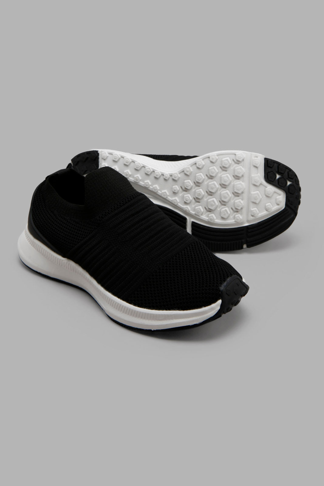 Redtag-Black-Knit-Slip-On-BOY-Trainers,-Category:Trainers,-Colour:Black,-Deals:New-In,-Filter:Boys-Footwear-(3-to-5-Yrs),-New-In-BOY-FOO,-Non-Sale,-Section:Boys-(0-to-14Yrs),-W22B-Boys-3 to 5 Years