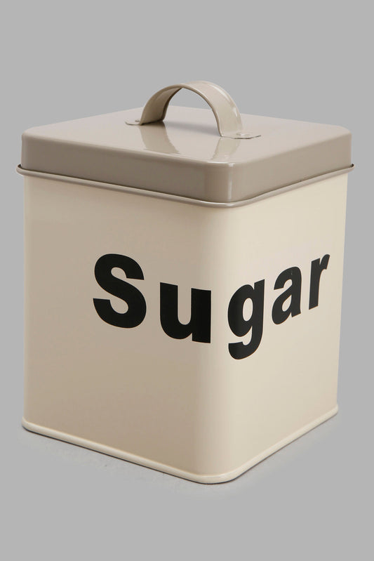 Redtag-Beige-Square-Sugar-Canister-Category:Canisters-And-Jars,-Colour:Beige,-Deals:New-In,-Filter:Home-Dining,-HMW-DIN-Storage,-New-In-HMW-DIN,-Non-Sale,-Section:Homewares,-W22O-Home-Dining-