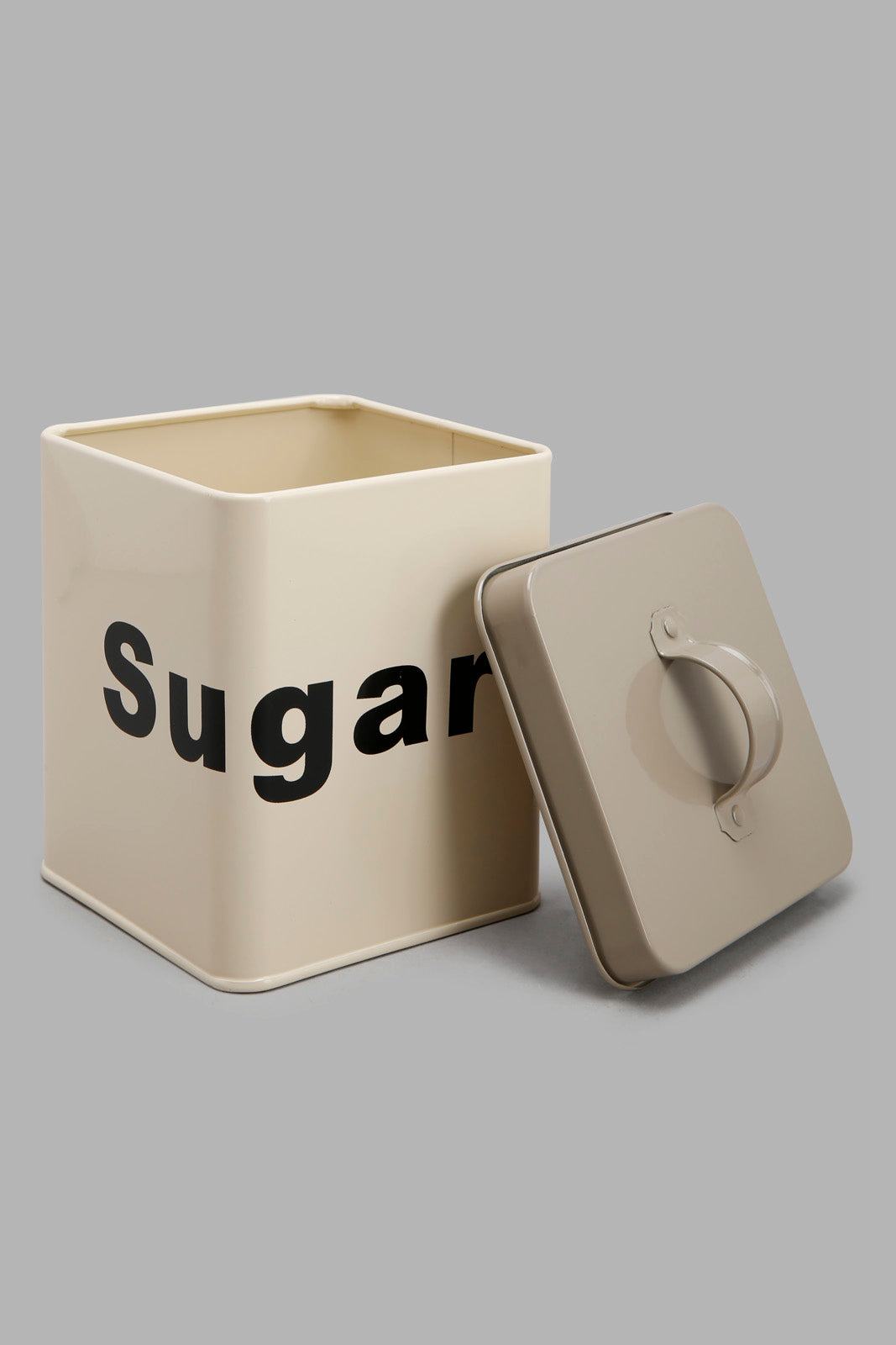 Redtag-Beige-Square-Sugar-Canister-Category:Canisters-And-Jars,-Colour:Beige,-Deals:New-In,-Filter:Home-Dining,-HMW-DIN-Storage,-New-In-HMW-DIN,-Non-Sale,-Section:Homewares,-W22O-Home-Dining-