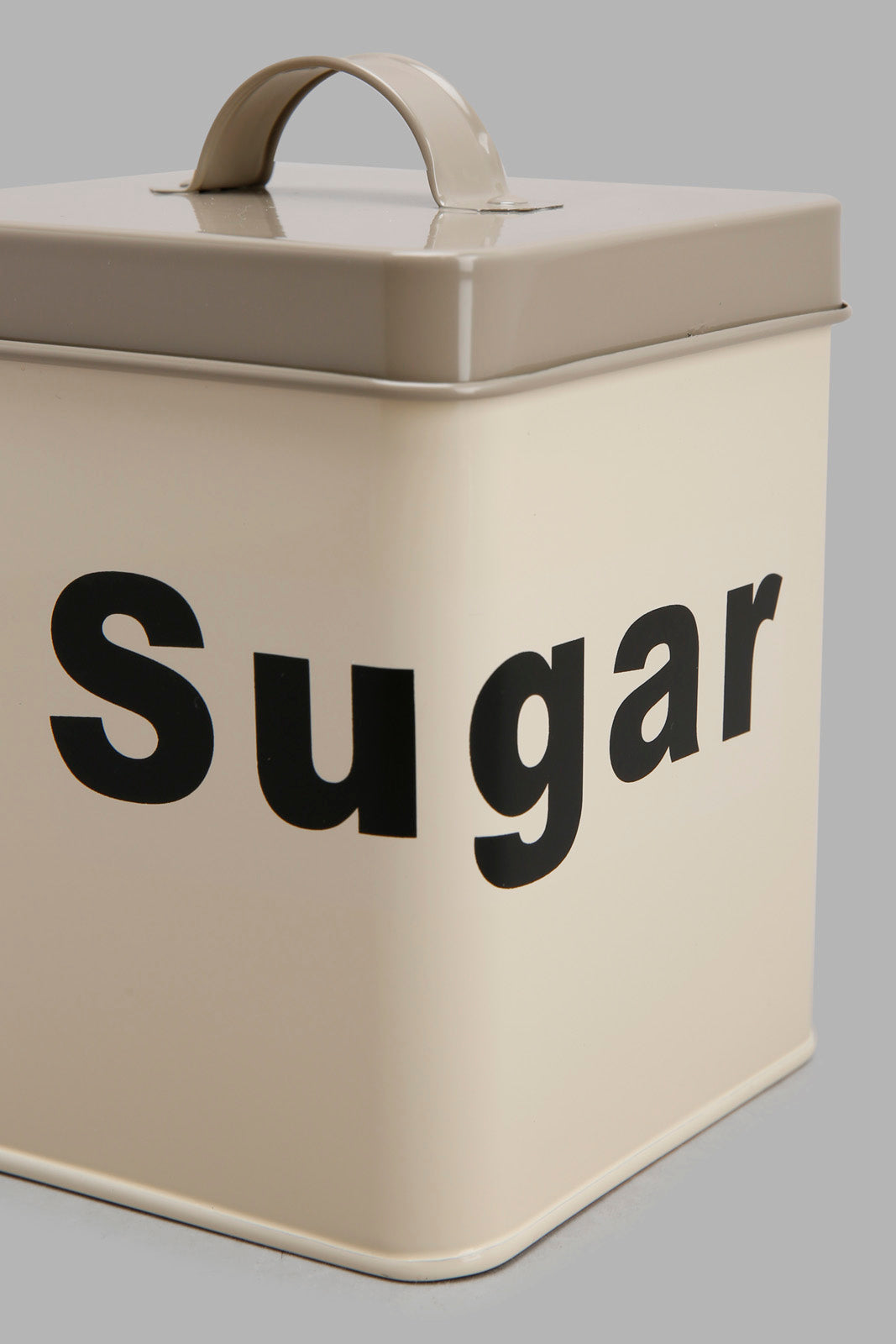 Redtag-Beige-Square-Sugar-Canister-Category:Canisters-And-Jars,-Colour:Beige,-Deals:New-In,-Filter:Home-Dining,-HMW-DIN-Storage,-New-In-HMW-DIN,-Non-Sale,-Section:Homewares,-W22O-Home-Dining-