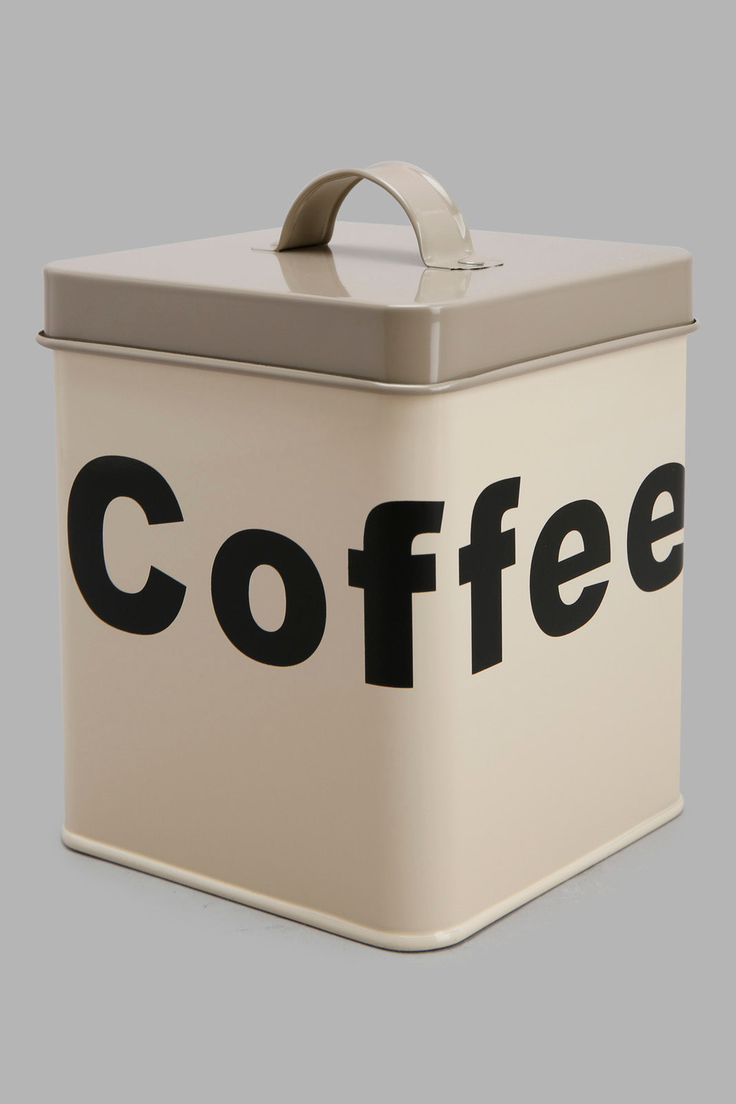 Redtag-Beige-Square-Coffee-Canister-Category:Canisters-And-Jars,-Colour:Beige,-Deals:New-In,-Filter:Home-Dining,-HMW-DIN-Storage,-New-In-HMW-DIN,-Non-Sale,-Section:Homewares,-W22O-Home-Dining-