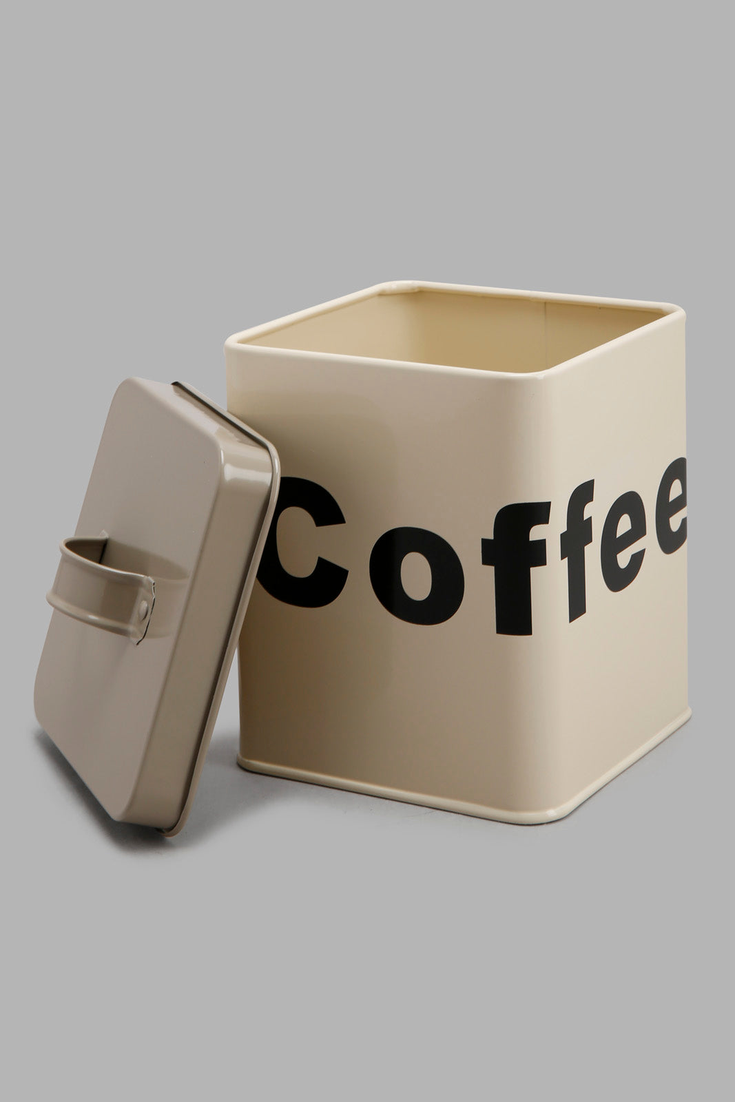 Redtag-Beige-Square-Coffee-Canister-Category:Canisters-And-Jars,-Colour:Beige,-Deals:New-In,-Filter:Home-Dining,-HMW-DIN-Storage,-New-In-HMW-DIN,-Non-Sale,-Section:Homewares,-W22O-Home-Dining-