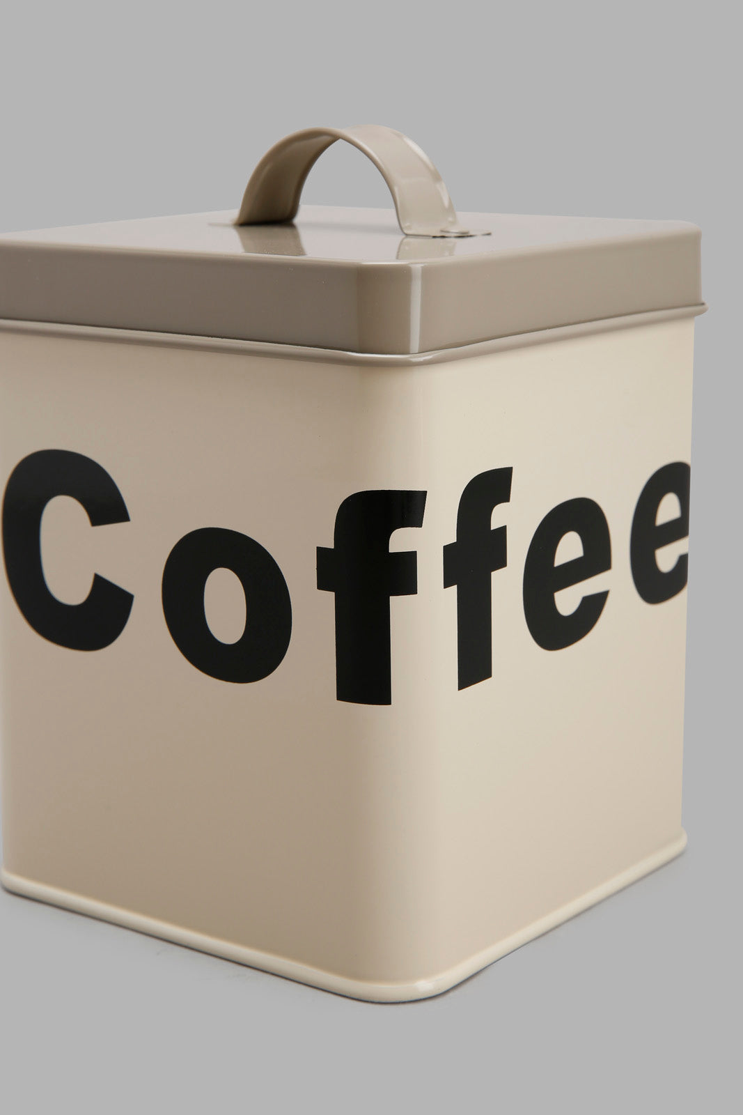 Redtag-Beige-Square-Coffee-Canister-Category:Canisters-And-Jars,-Colour:Beige,-Deals:New-In,-Filter:Home-Dining,-HMW-DIN-Storage,-New-In-HMW-DIN,-Non-Sale,-Section:Homewares,-W22O-Home-Dining-