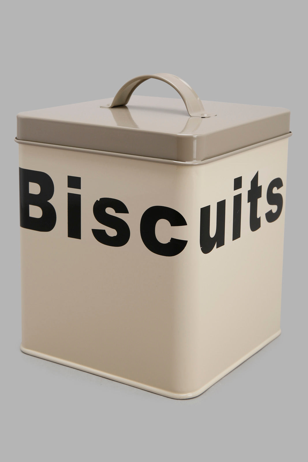 Redtag-Beige-Square-Biscuits-Canister-Category:Canisters-And-Jars,-Colour:Beige,-Deals:New-In,-Filter:Home-Dining,-HMW-DIN-Storage,-New-In-HMW-DIN,-Non-Sale,-Section:Homewares,-W22O-Home-Dining-