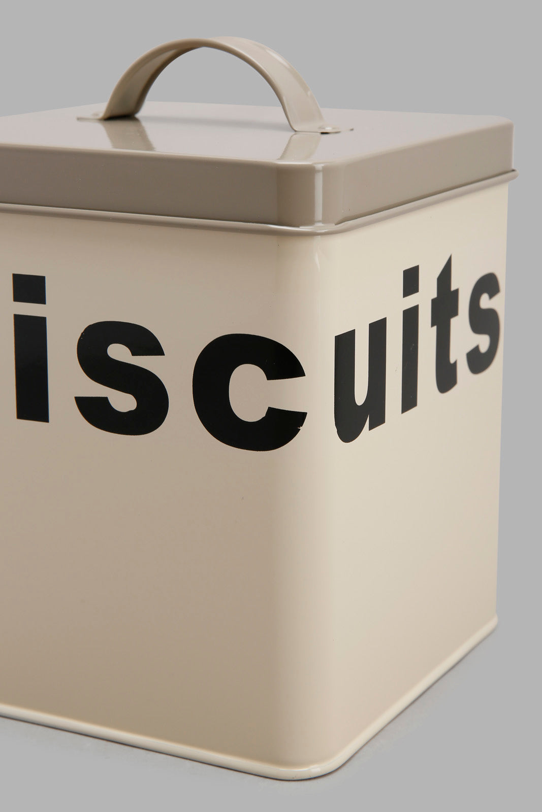 Redtag-Beige-Square-Biscuits-Canister-Category:Canisters-And-Jars,-Colour:Beige,-Deals:New-In,-Filter:Home-Dining,-HMW-DIN-Storage,-New-In-HMW-DIN,-Non-Sale,-Section:Homewares,-W22O-Home-Dining-