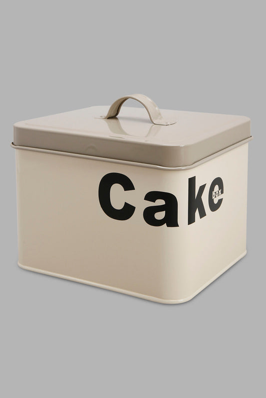 Redtag-Beige-Square-Cake-Canister-Category:Canisters-And-Jars,-Colour:Beige,-Deals:New-In,-Filter:Home-Dining,-HMW-DIN-Storage,-New-In-HMW-DIN,-Non-Sale,-Section:Homewares,-W22O-Home-Dining-