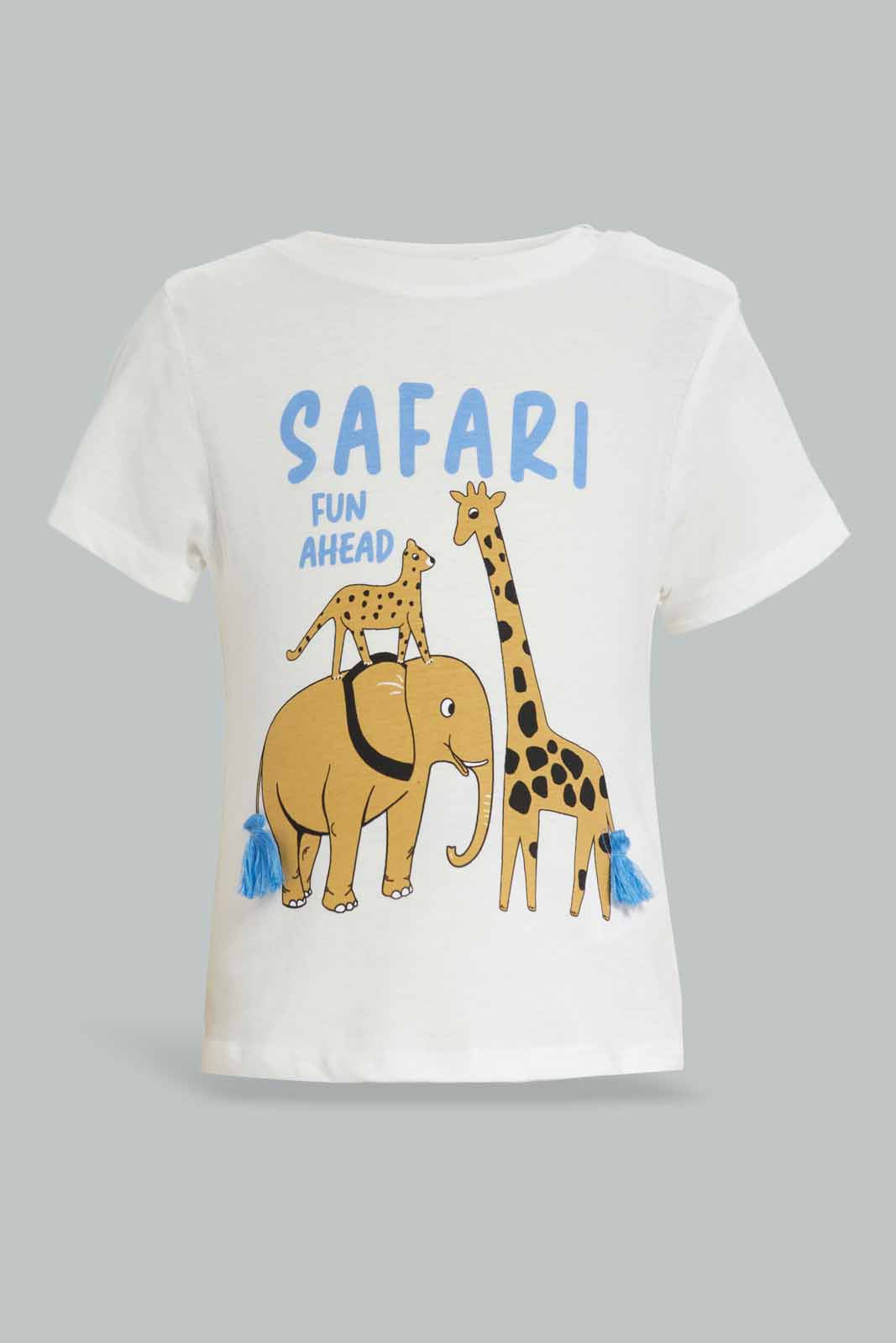 Redtag-White-Zebra-Tshirt-With-Yello-woven-Short-Safari-Casual-set-(-2-Pak-)-Category:Sets,-Colour:White,-Deals:New-In,-Filter:Infant-Boys-(3-to-24-Mths),-INB-Sets,-New-In-INB-APL,-Non-Sale,-Section:Boys-(0-to-14Yrs),-W22B-Infant-Boys-3 to 24 Months