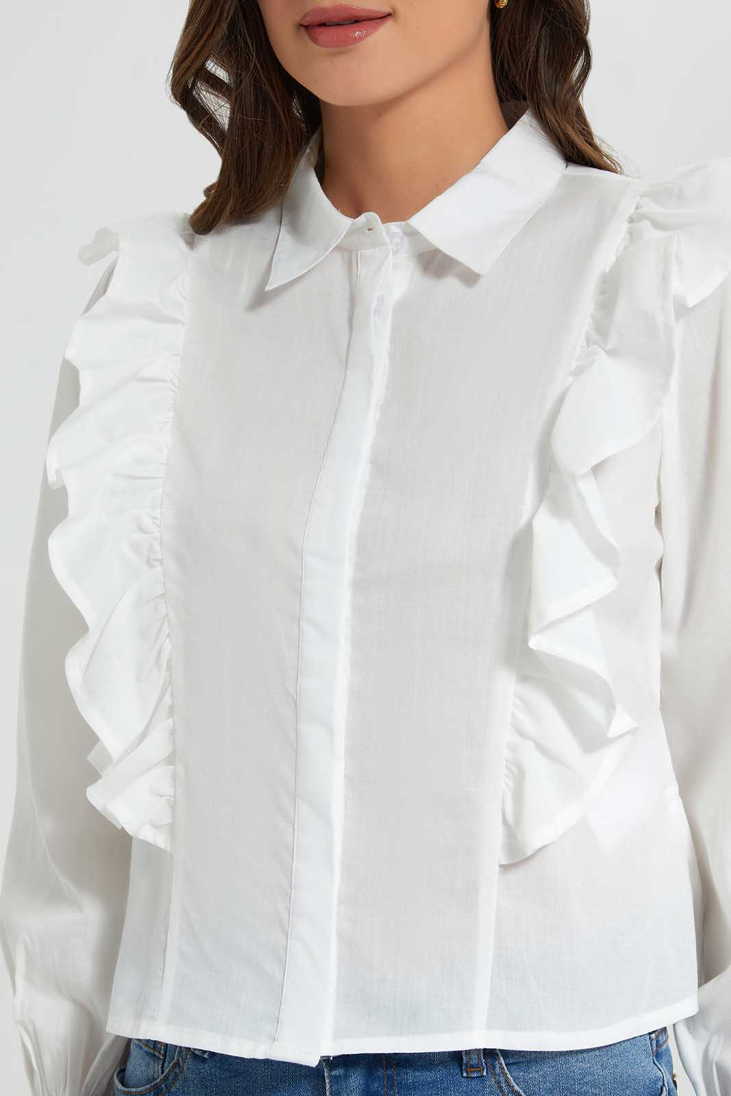 Redtag-Ivory-Ruffled-Blouse-Category:Blouses,-Colour:Ivory,-Deals:New-In,-Filter:Women's-Clothing,-LDC,-LDC-Blouses,-New-In-LDC-APL,-Non-Sale,-Section:Women,-W22O-Women's-