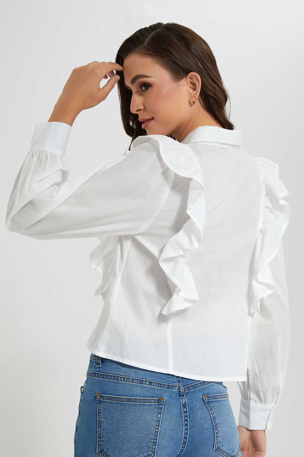 Redtag-Ivory-Ruffled-Blouse-Category:Blouses,-Colour:Ivory,-Deals:New-In,-Filter:Women's-Clothing,-LDC,-LDC-Blouses,-New-In-LDC-APL,-Non-Sale,-Section:Women,-W22O-Women's-