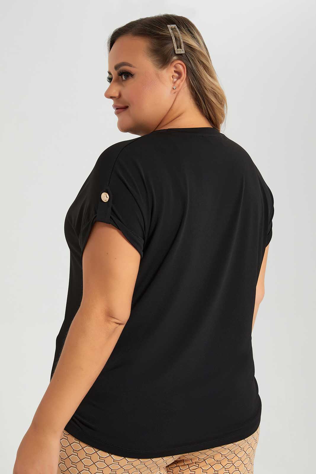 Redtag-Black-Jersey-Top-With-Tab-&-Button-On-Sleeve-Category:Tops,-Colour:Black,-Deals:New-In,-Filter:Plus-Size,-LDP-Tops,-New-In-LDP-APL,-Non-Sale,-Section:Women,-W22O-Women's-
