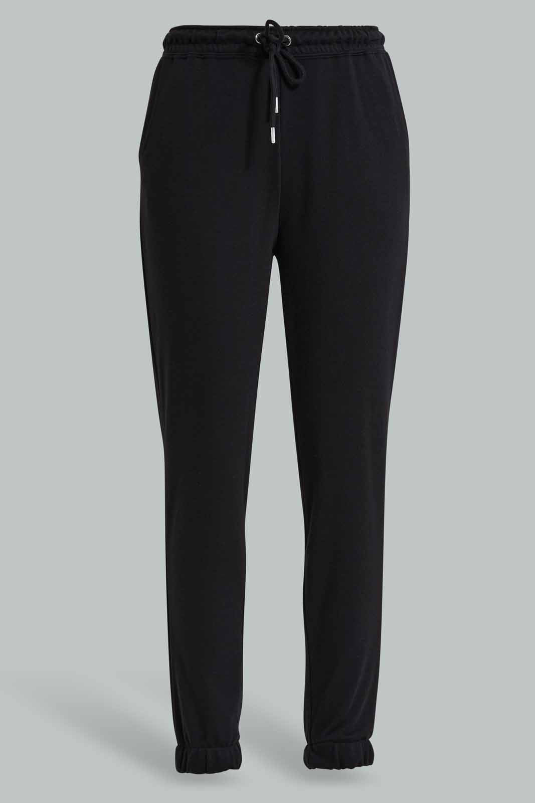 Redtag-Black-High-waisted-Sustainable-Jogger-Category:Joggers,-Colour:Black,-Deals:New-In,-Filter:Women's-Clothing,-New-In-Women-APL,-Non-Sale,-Section:Women,-W22O,-Women-Joggers-Women's-
