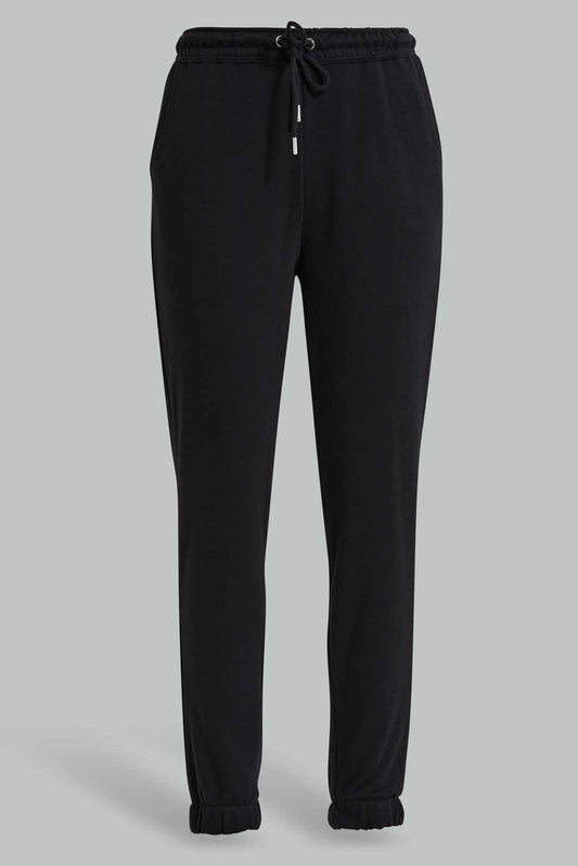 Redtag-Black-High-waisted-Sustainable-Jogger-Category:Joggers,-Colour:Black,-Deals:New-In,-Filter:Women's-Clothing,-New-In-Women-APL,-Non-Sale,-Section:Women,-W22O,-Women-Joggers-Women's-