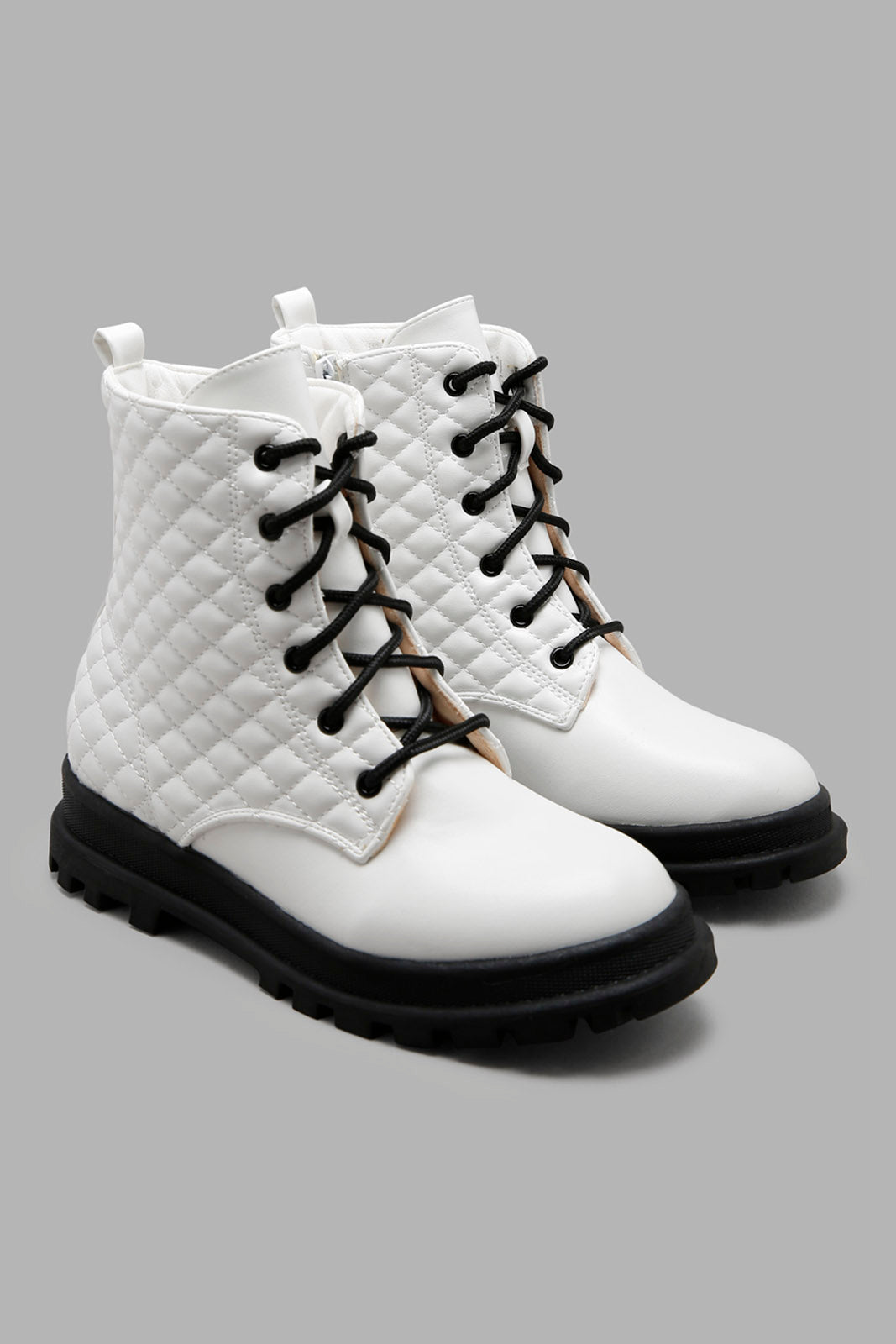 Redtag-White-Ankle-Length-Boots-Category:Boots,-Colour:White,-Deals:New-In,-Filter:Girls-Footwear-(5-to-14-Yrs),-GSR-Boots,-New-In-GSR-FOO,-Non-Sale,-Section:Boys-(0-to-14Yrs),-W22B--