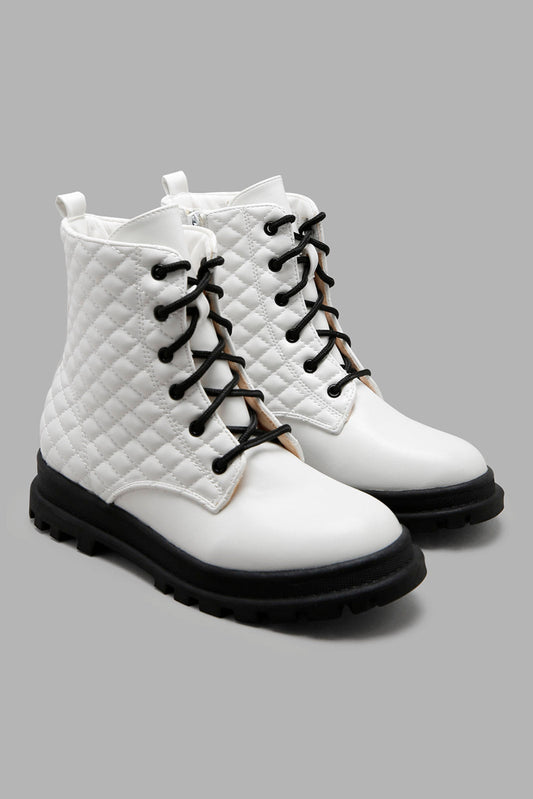 Redtag-White-Ankle-Length-Boots-Category:Boots,-Colour:White,-Deals:New-In,-Filter:Girls-Footwear-(5-to-14-Yrs),-GSR-Boots,-New-In-GSR-FOO,-Non-Sale,-Section:Boys-(0-to-14Yrs),-W22B--