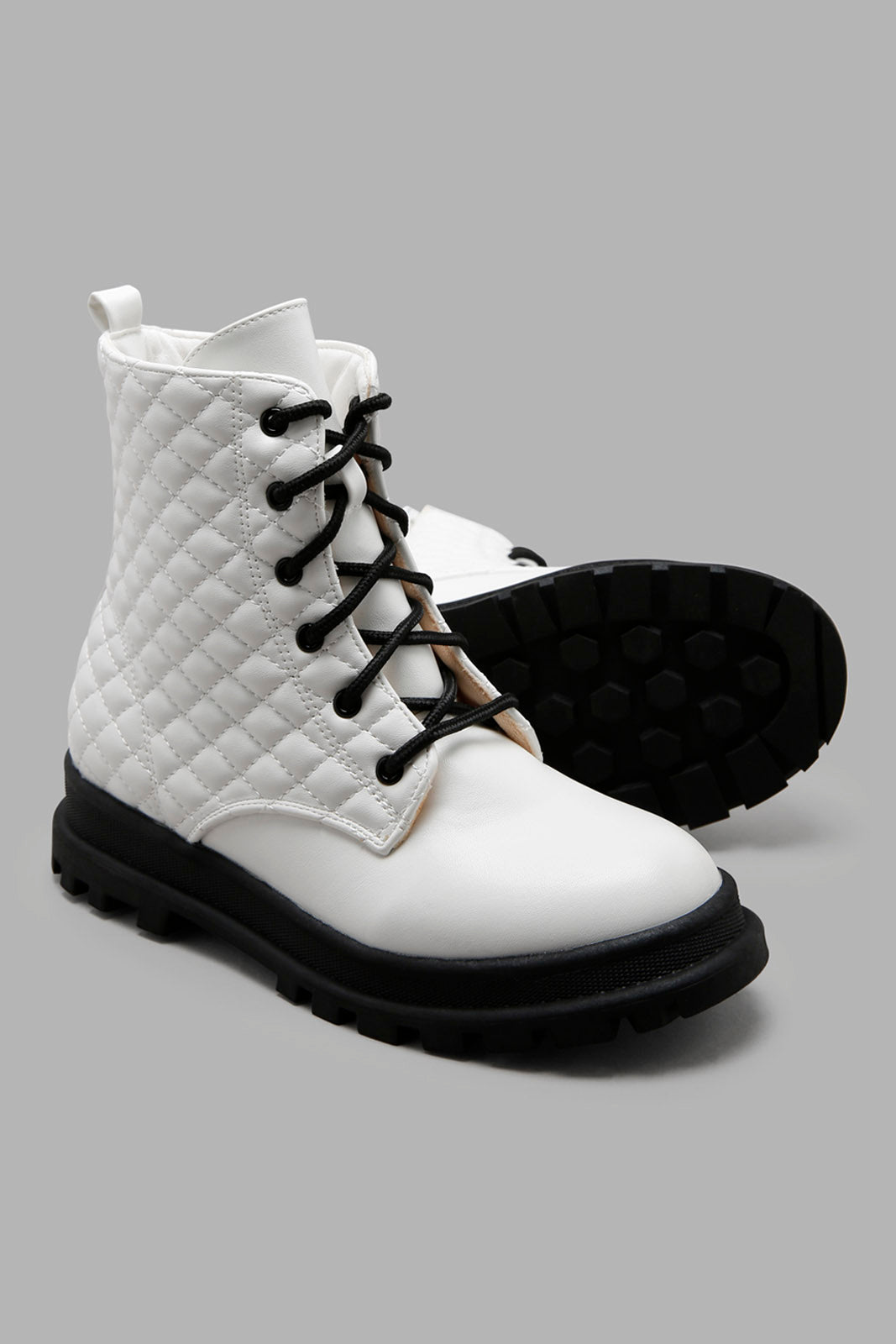 Redtag-White-Ankle-Length-Boots-Category:Boots,-Colour:White,-Deals:New-In,-Filter:Girls-Footwear-(5-to-14-Yrs),-GSR-Boots,-New-In-GSR-FOO,-Non-Sale,-Section:Boys-(0-to-14Yrs),-W22B--