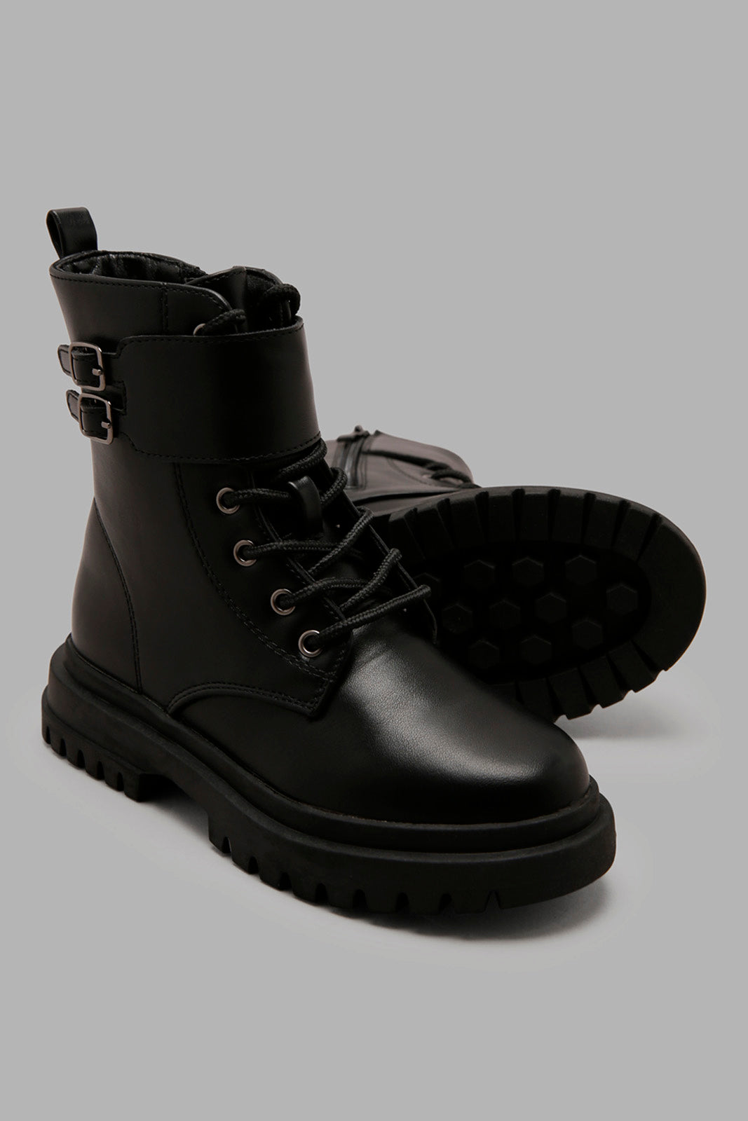 Redtag-Black-Ankle-Length-Boots-Category:Boots,-Colour:Black,-Deals:New-In,-Filter:Girls-Footwear-(5-to-14-Yrs),-GSR-Boots,-New-In-GSR-FOO,-Non-Sale,-Section:Boys-(0-to-14Yrs),-W22B--