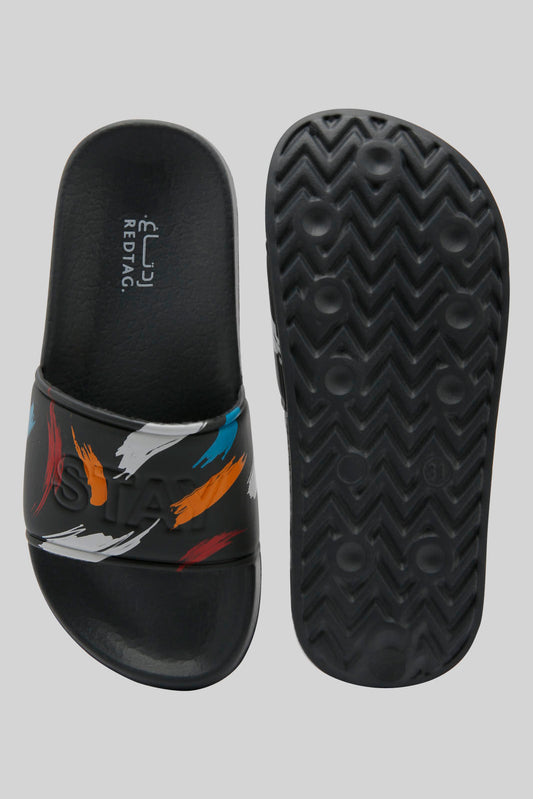 Redtag-Grey-Splash-Print-Slide-BSR-Flip-Flops,-Category:Flip-Flops,-Colour:Charcoal,-Deals:New-In,-Dept:Boys,-Filter:Boys-Footwear-(5-to-14-Yrs),-New-In-BSR-FOO,-Non-Sale,-Section:Boys-(0-to-14Yrs),-W22B-Senior-Boys-5 to 14 Years