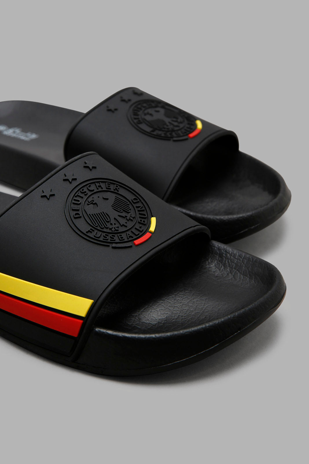 Redtag-Black-Germany-Embossed-Slide-Category:Flip-Flops,-Colour:Black,-Deals:New-In,-FIFA,-Filter:Men's-Footwear,-Men-Flip-Flops,-New-In-Men-FOO,-Non-Sale,-Section:Men,-W22A-Men's-