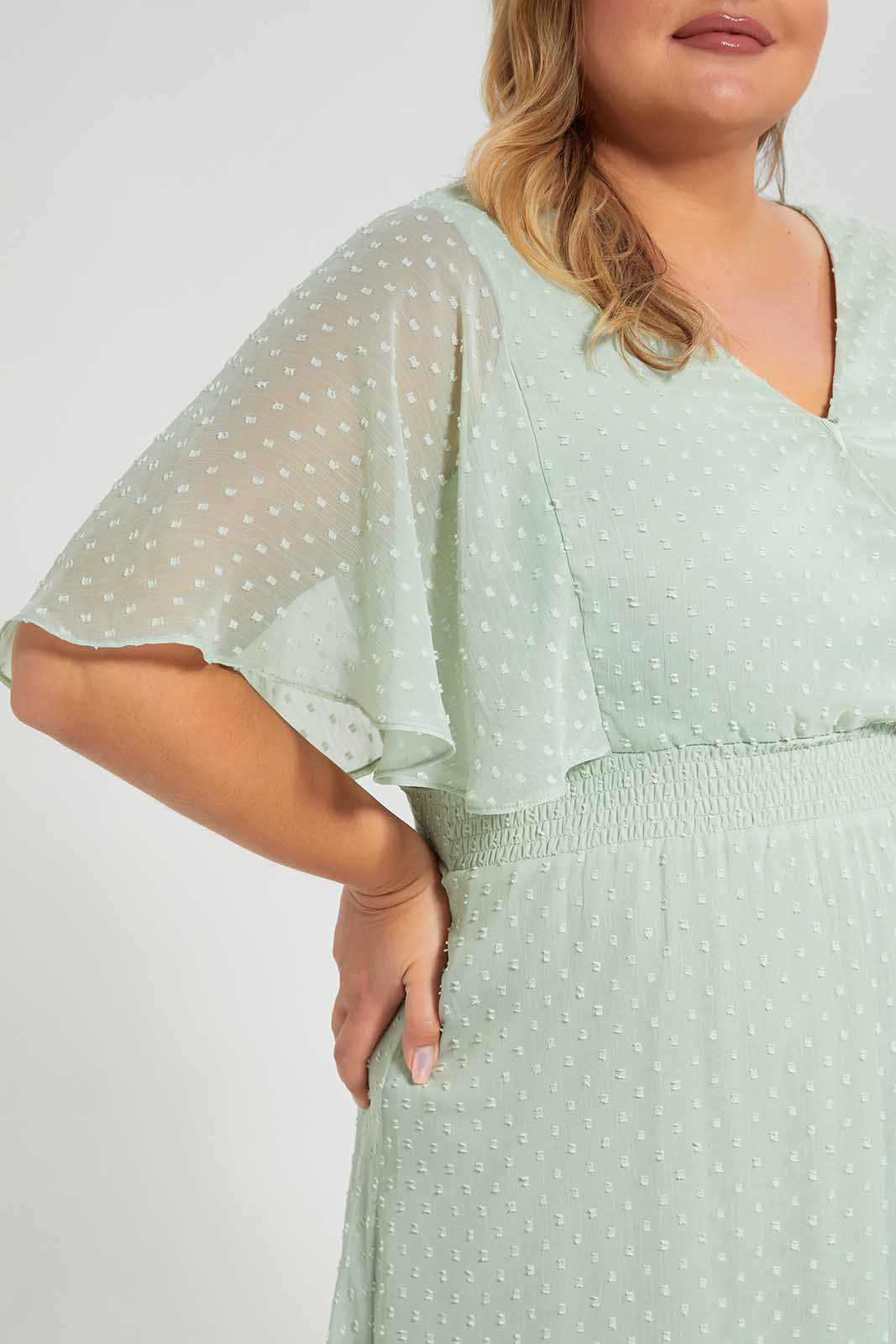 Redtag-Mint-Dobby-Chiffon-Dress-Category:Dresses,-Colour:Mint,-Deals:New-In,-Filter:Plus-Size,-LDP-Dresses,-New-In-LDP-APL,-Non-Sale,-Section:Women,-W22O-Women's-